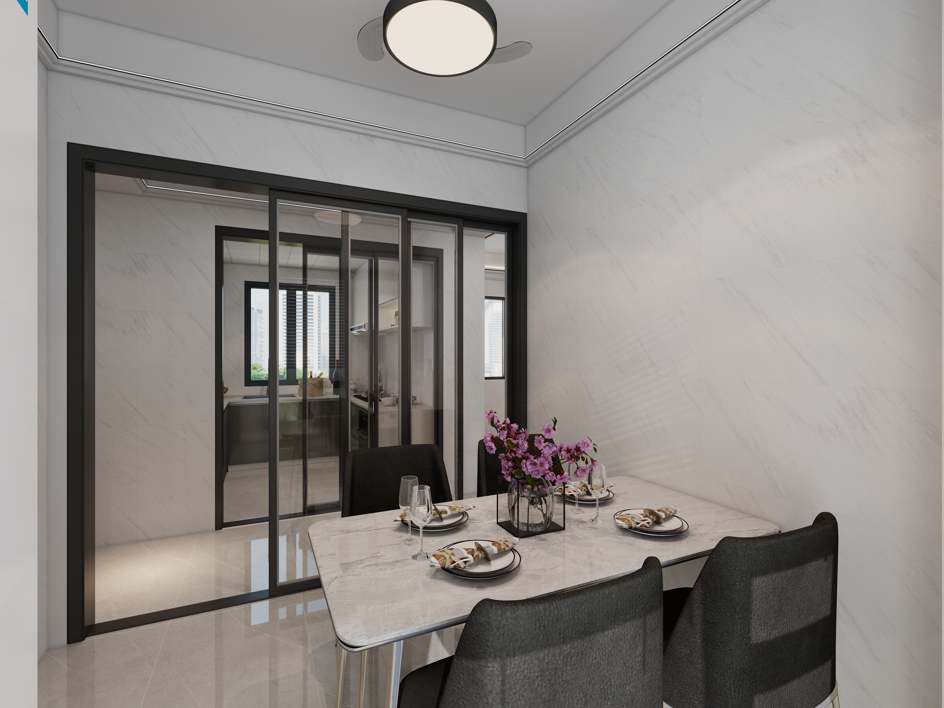 郑工-月亮-花样年别样城93平方装修效果图