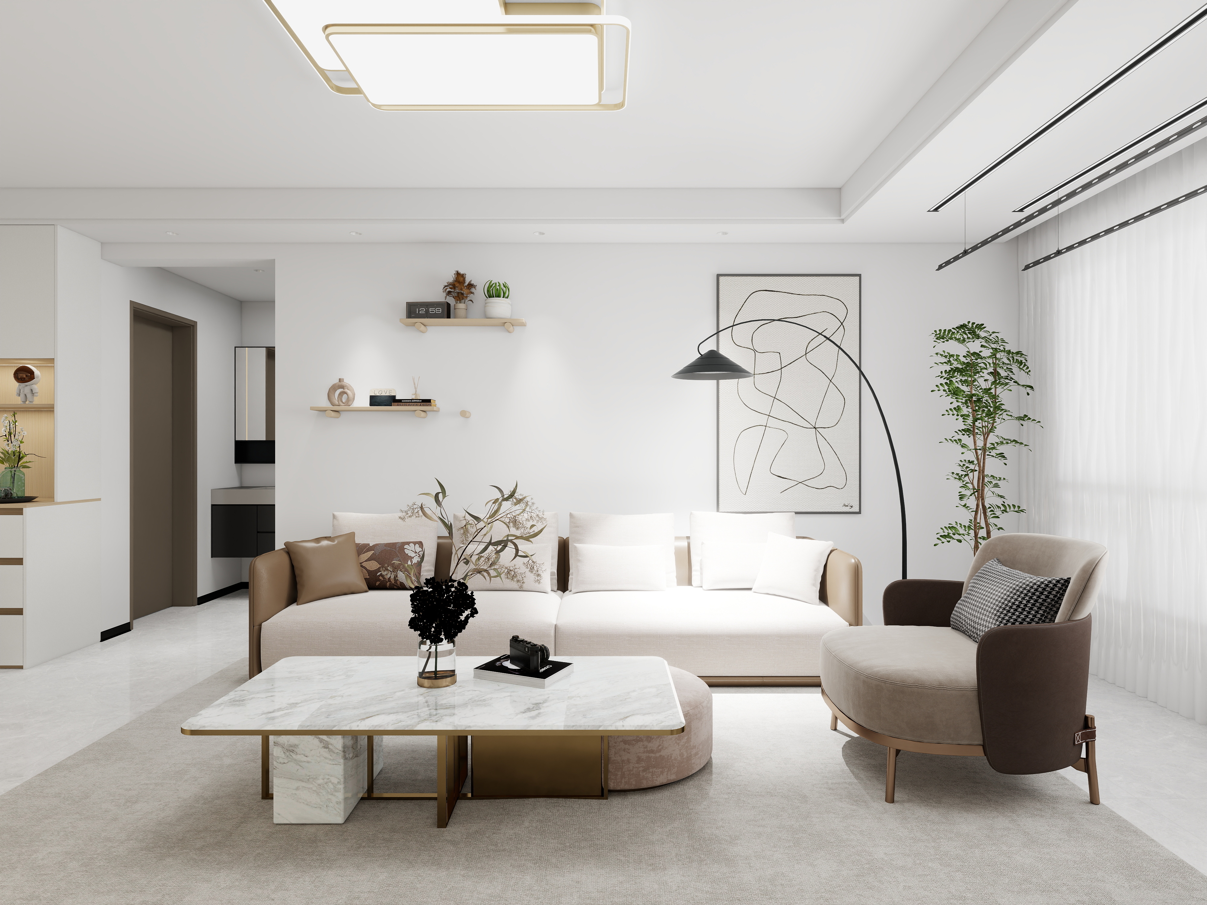 天水全案设计师白老师-罗玉小区现代简约77㎡2室装修效果图