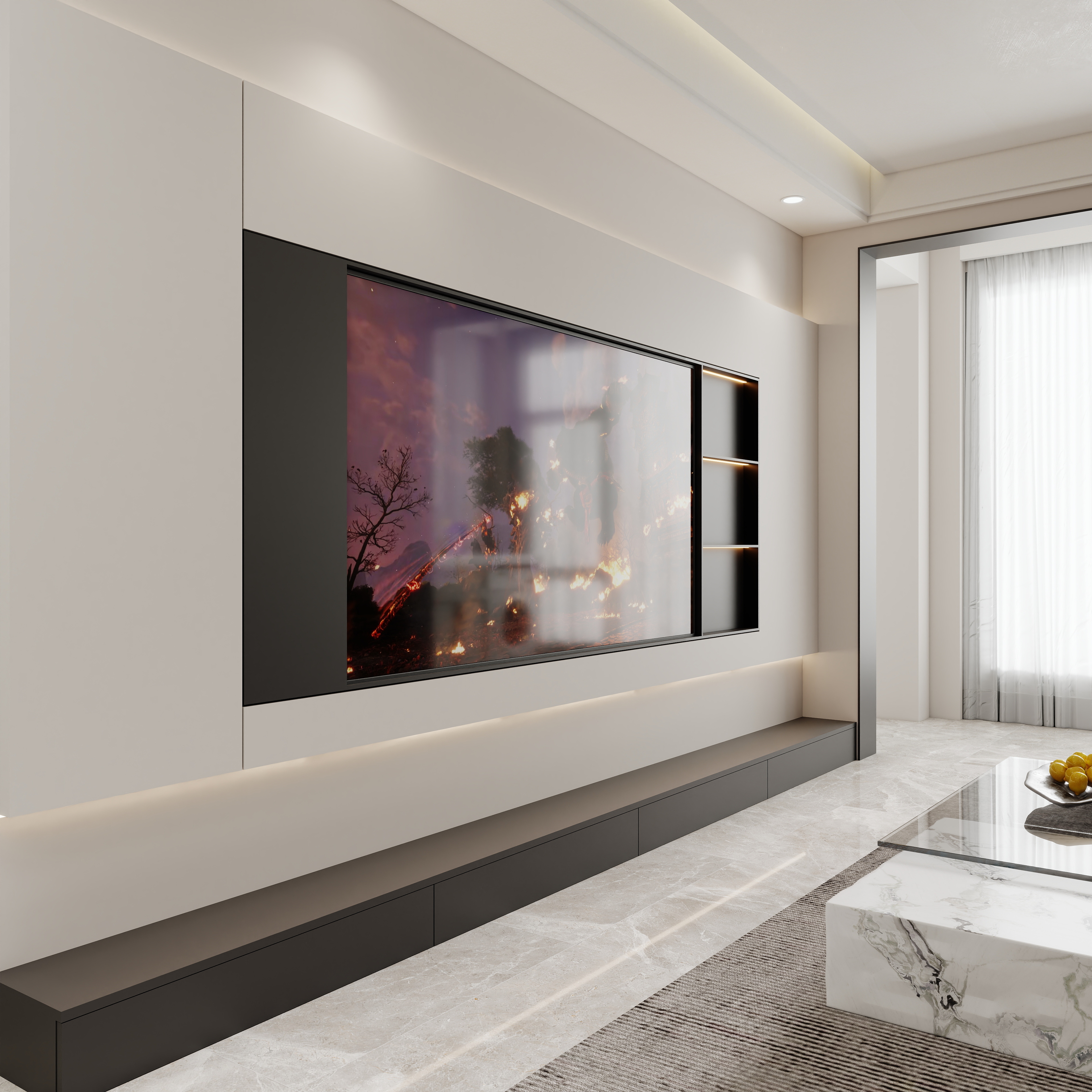 壹诺设计工作室-72㎡2室-现代简约装修效果图