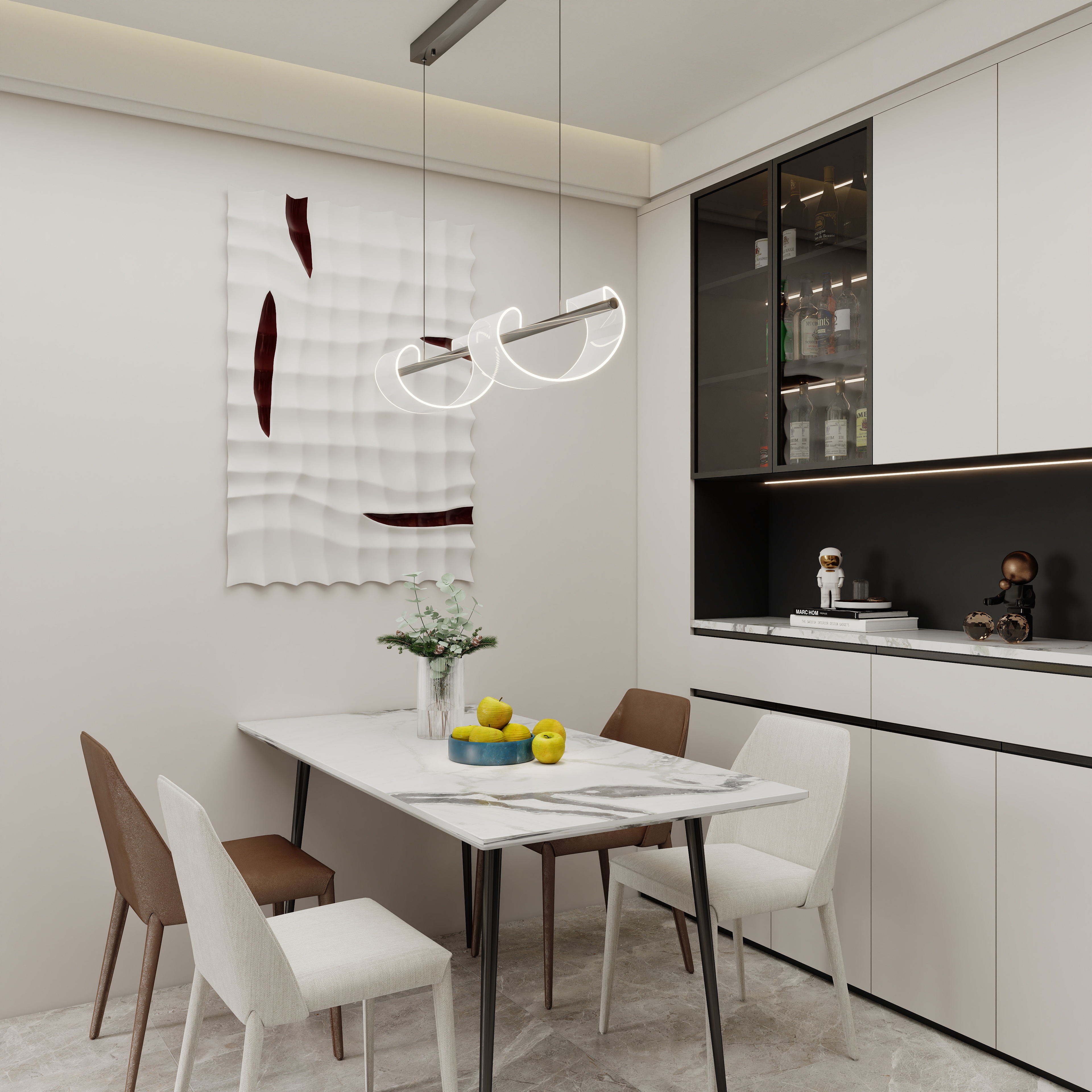 壹诺设计工作室-89㎡2室-现代简约装修效果图