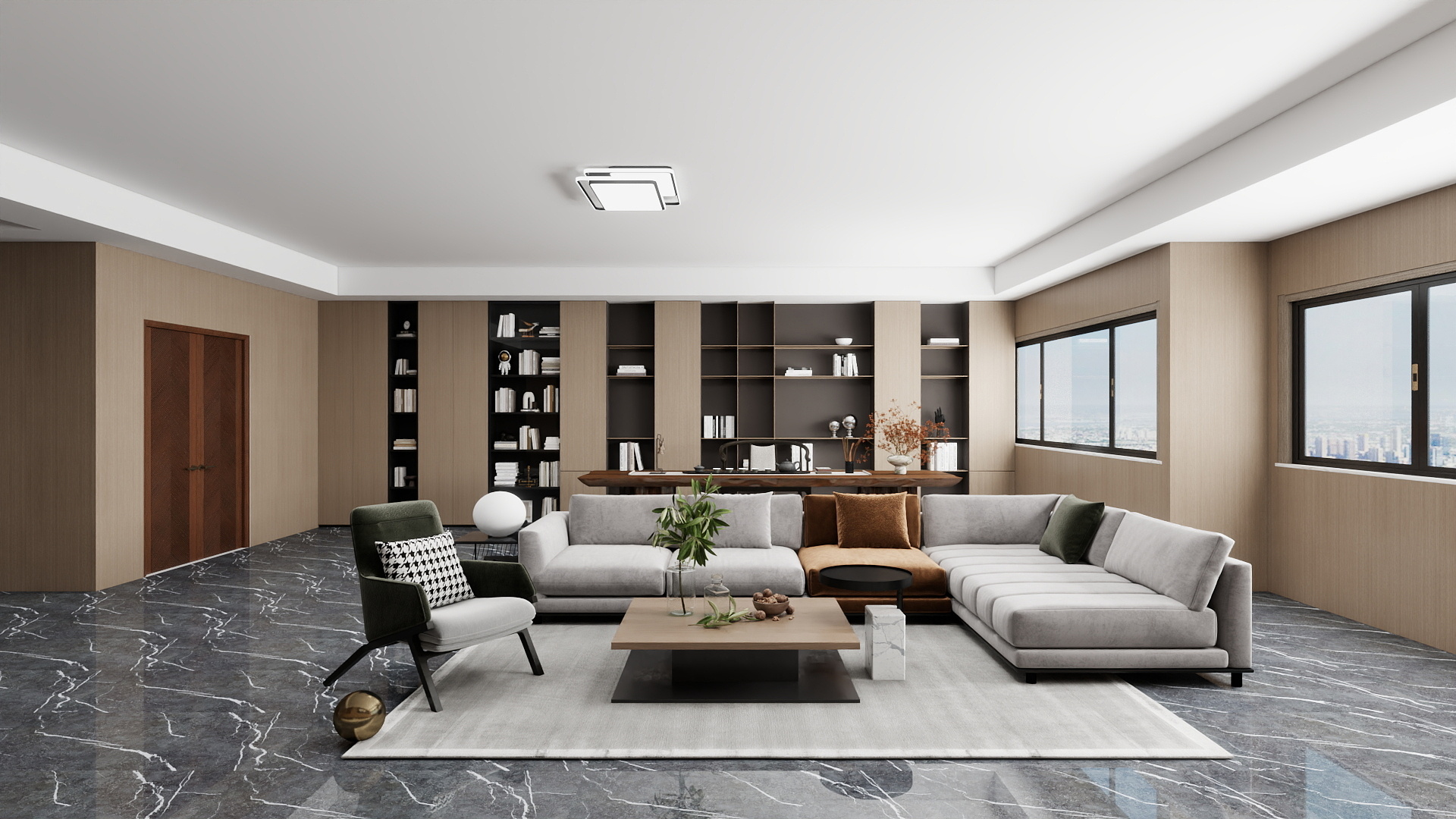 吴爽- 207m²现代轻奢风格装修效果图