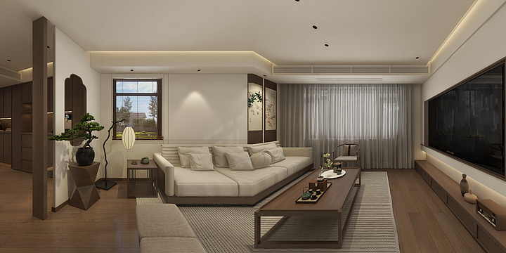 欧阳艳清-长沙湘农桥社区-宋式美学-装修设计方案