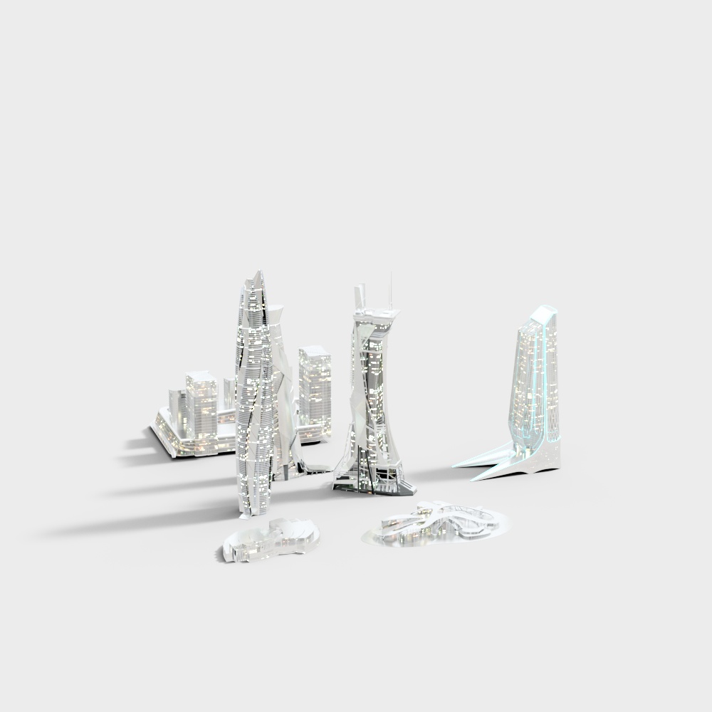 科技感未来城市3D模型