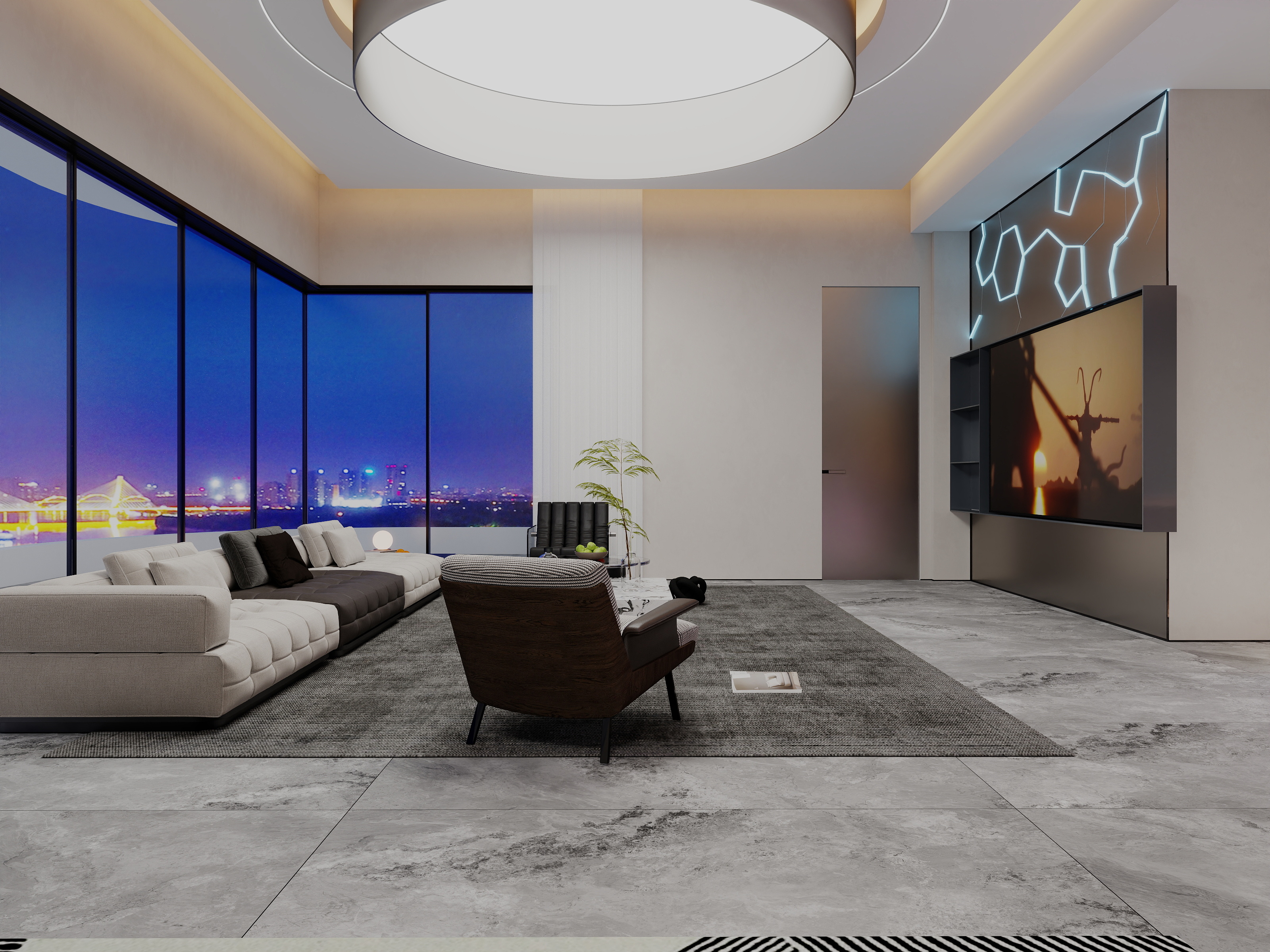 青溪设计-馥棠公馆-赛博朋克-装修设计方案