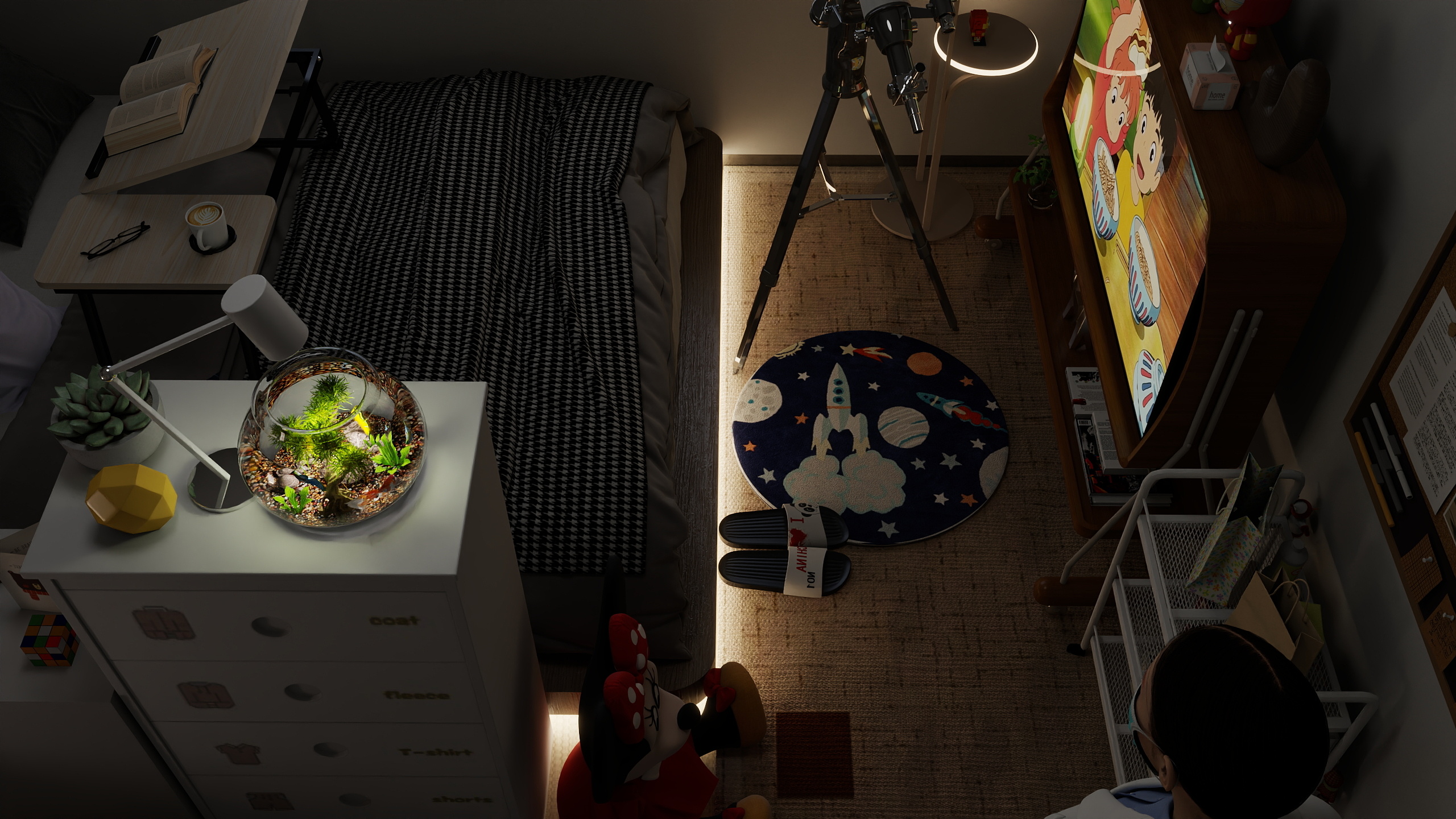 设计-男孩-多巴胺奶油风一层次卧装修效果图第4张