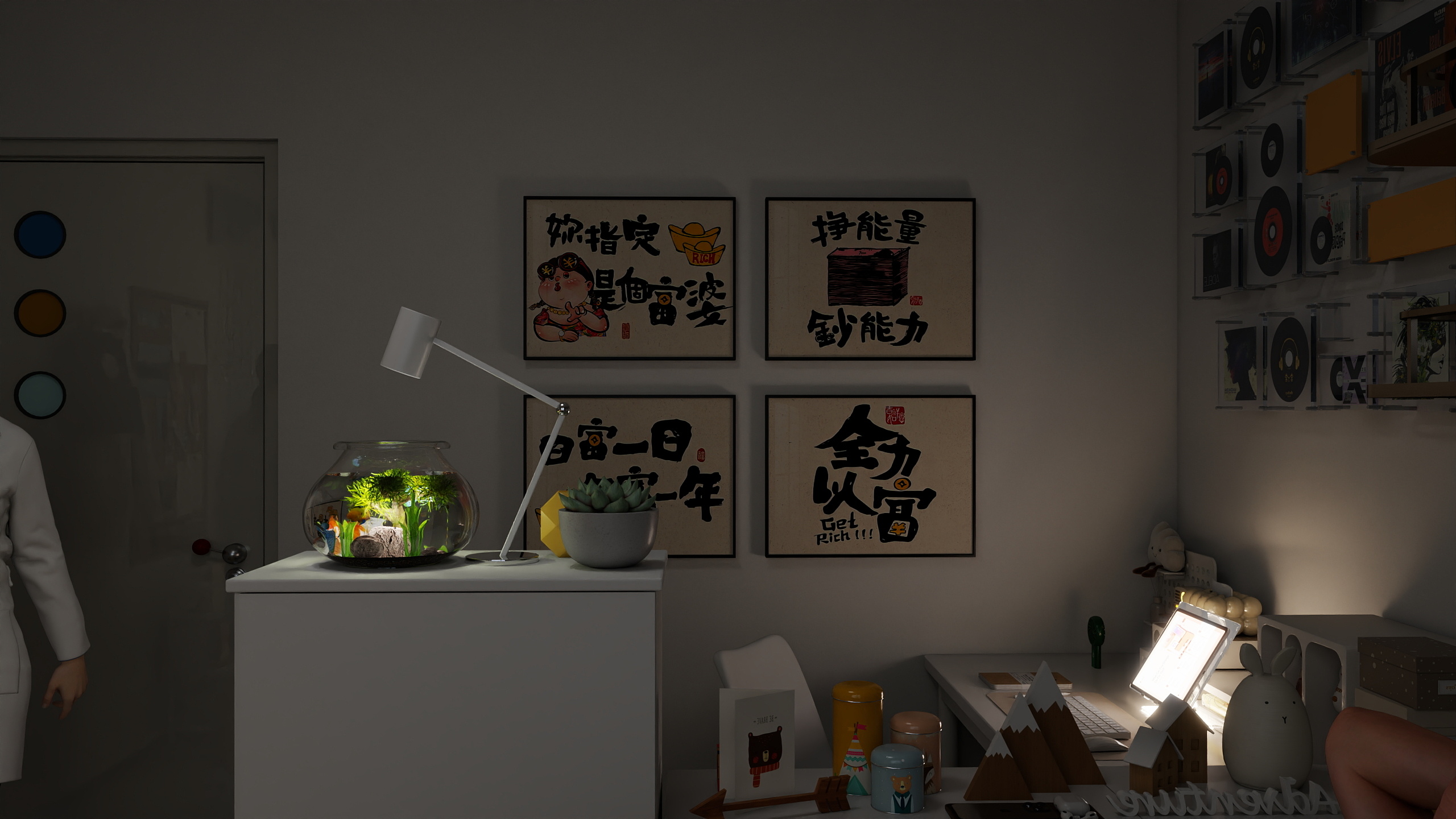 设计-男孩-多巴胺奶油风一层次卧装修效果图第3张