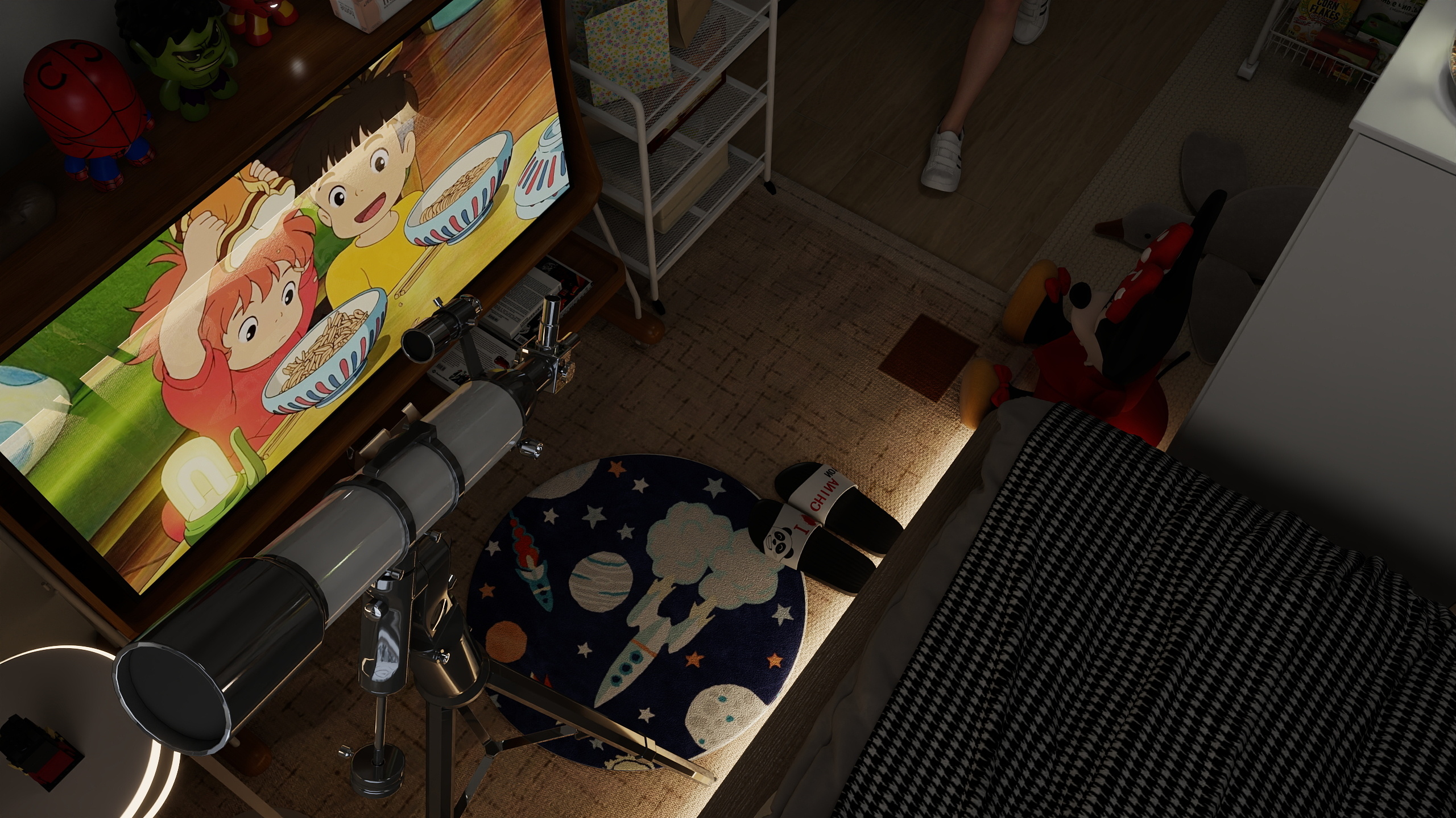 设计-男孩-多巴胺奶油风一层次卧装修效果图第5张