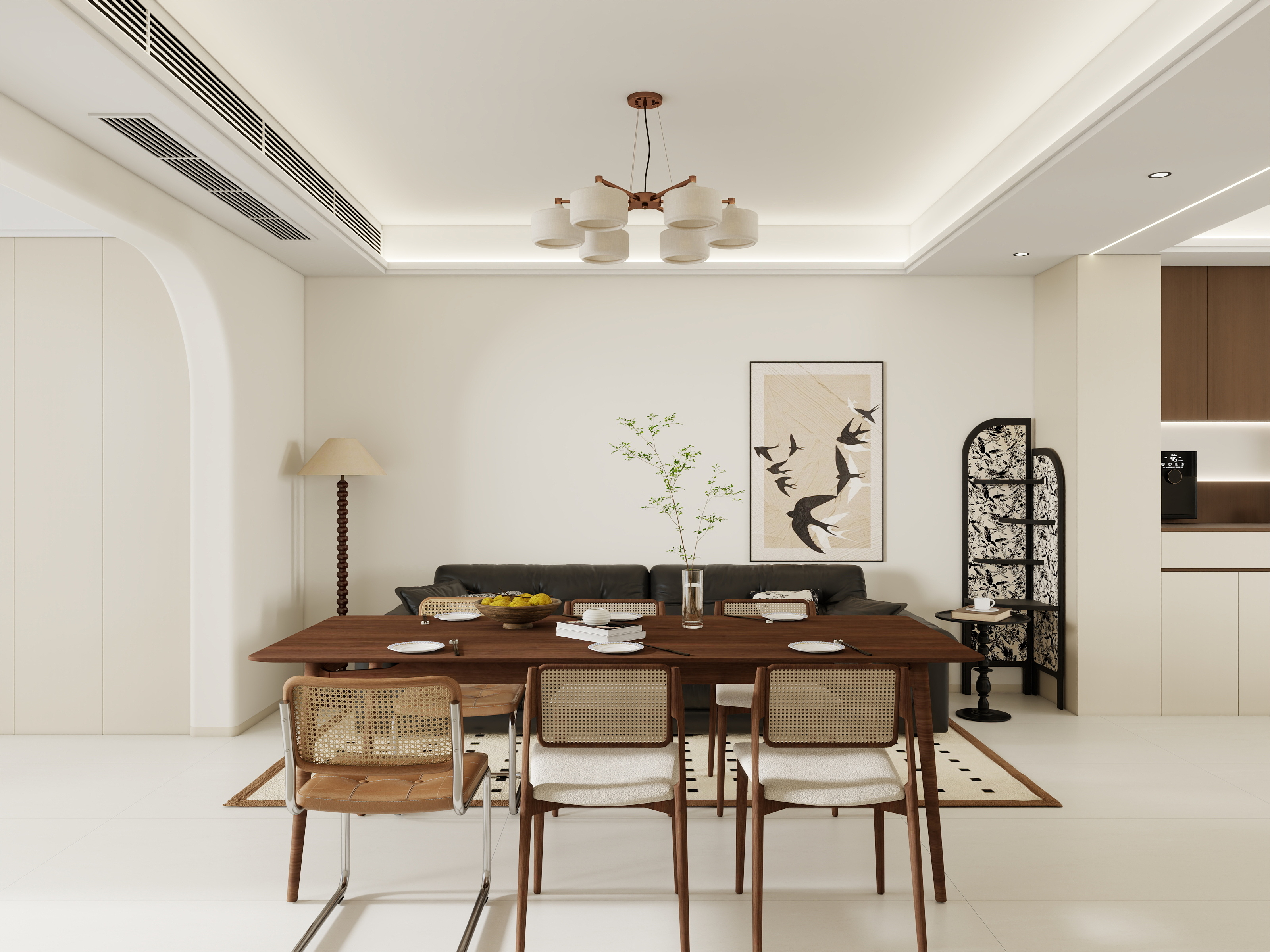 李青越-120平方奶油中古风四居室样板间装修效果图