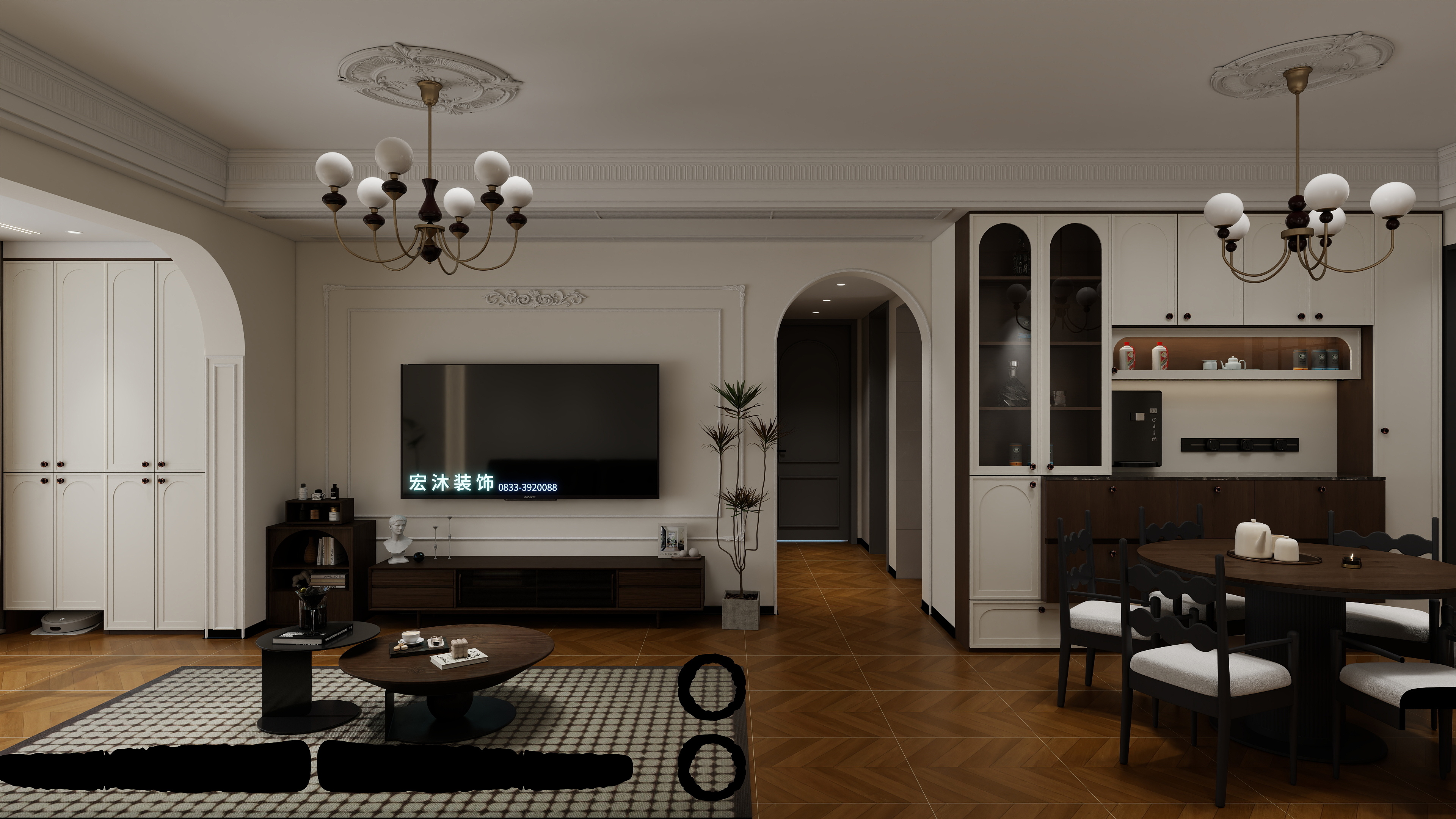 井研宏沐装饰曾旭-锦尚峰华2-7-6法式中古-装修设计方案