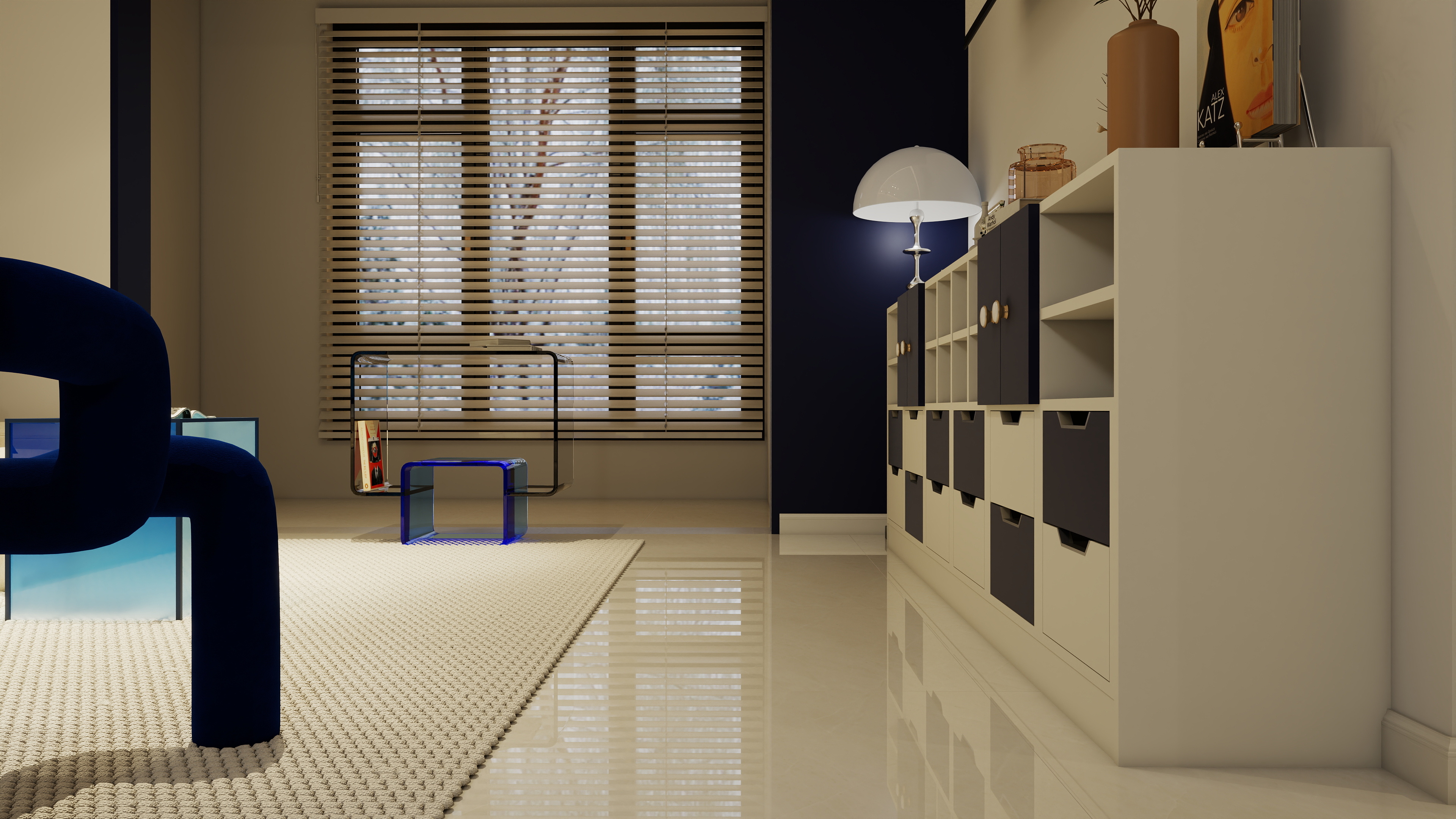 设计-男孩-蓝岸明翠3号楼克莱因蓝装修效果图