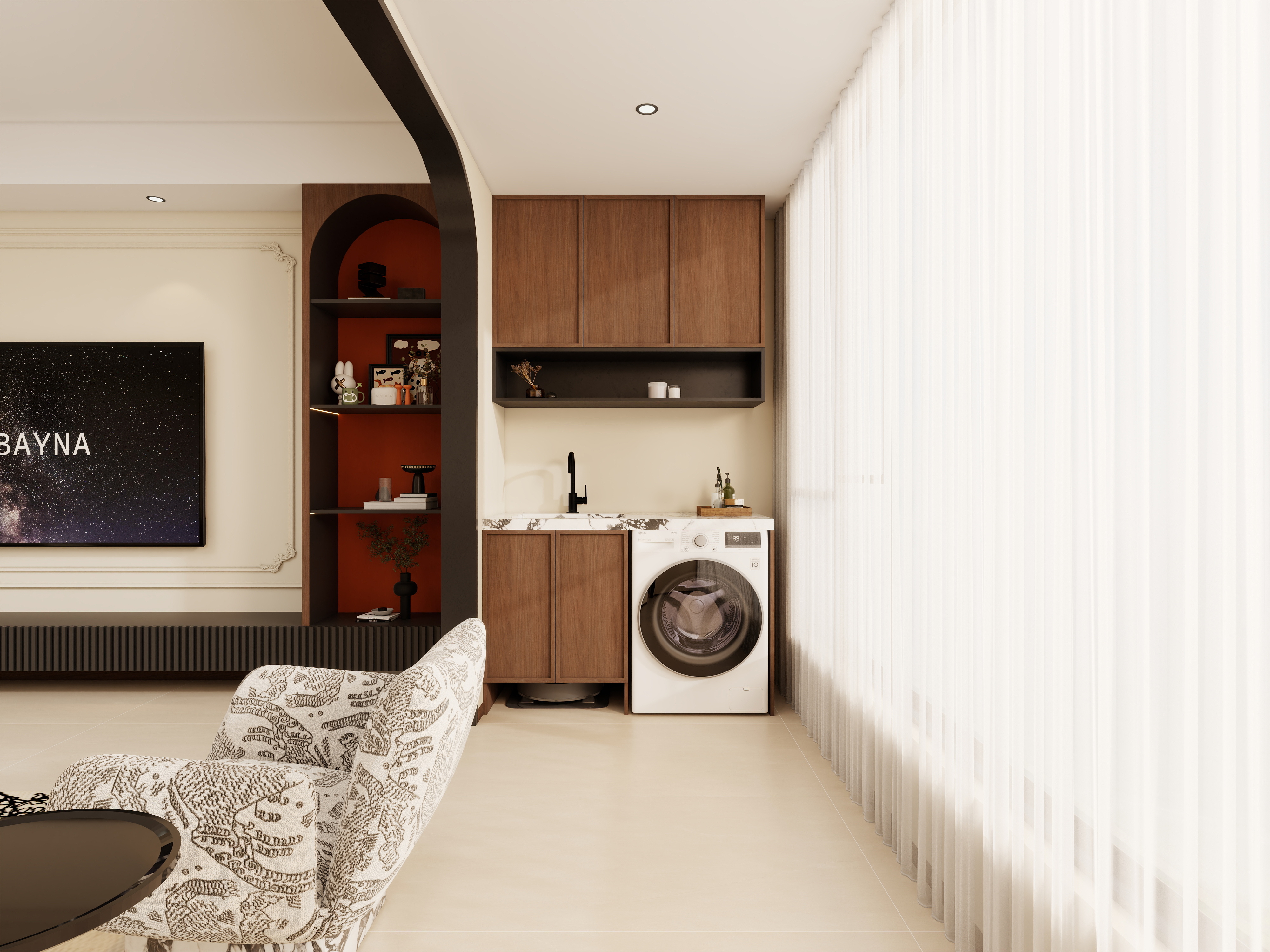 果乐设计-146方复古风格五居室装修效果图