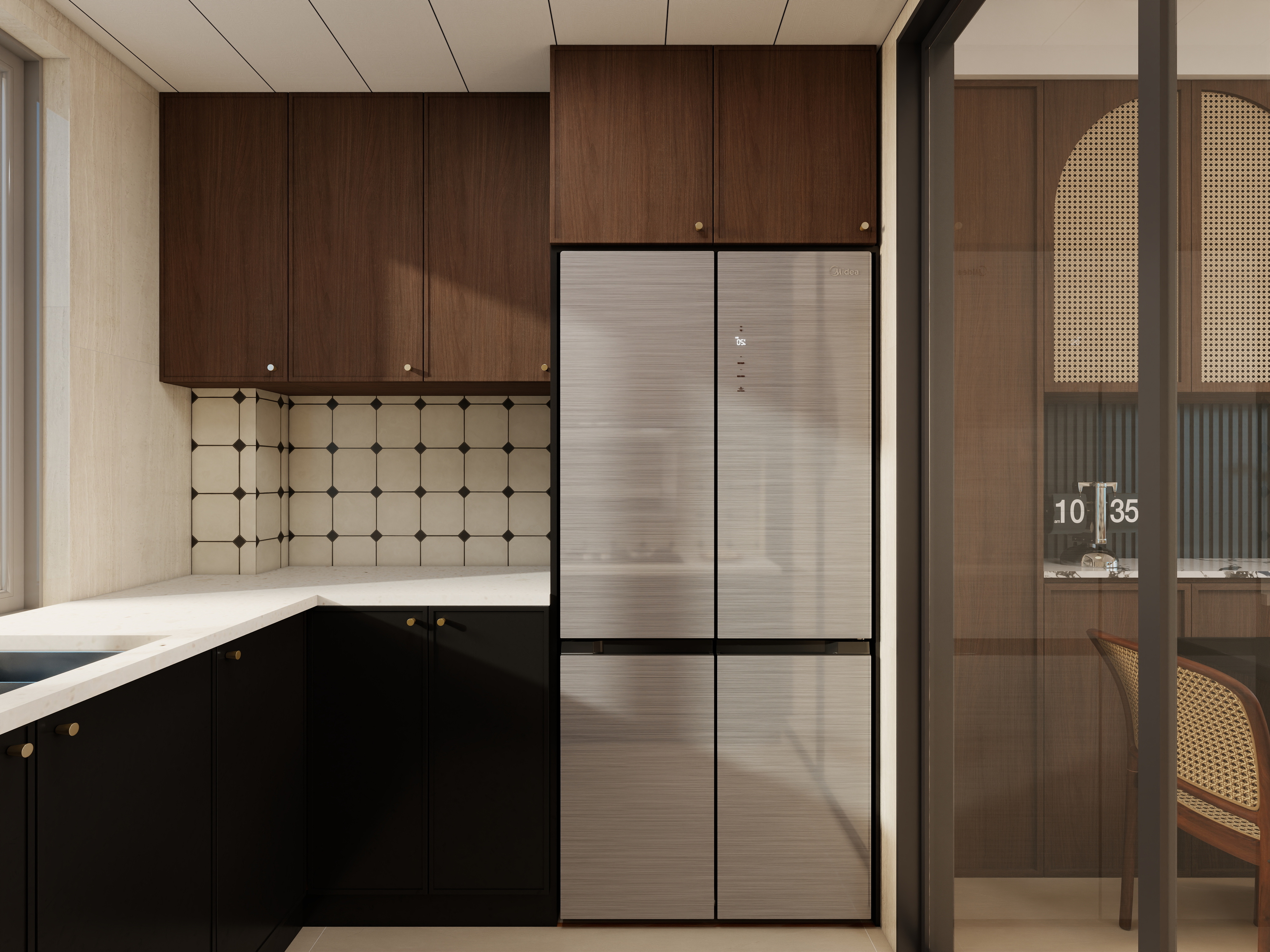 果乐设计-146方复古风格五居室装修效果图