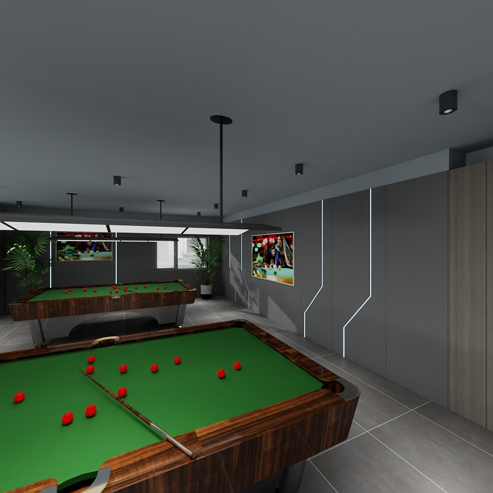 设计师玉京子-台球棋牌一层大厅装修效果图第5张