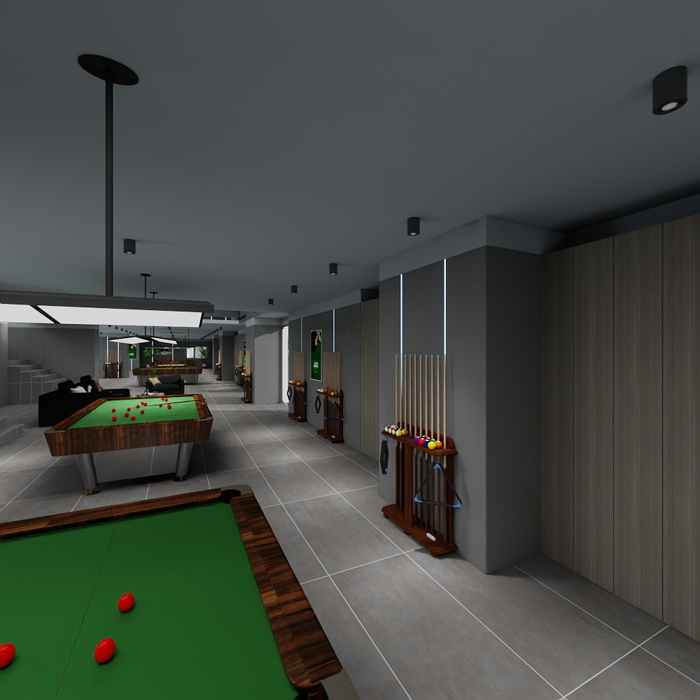 设计师玉京子-台球棋牌一层大厅装修效果图第4张