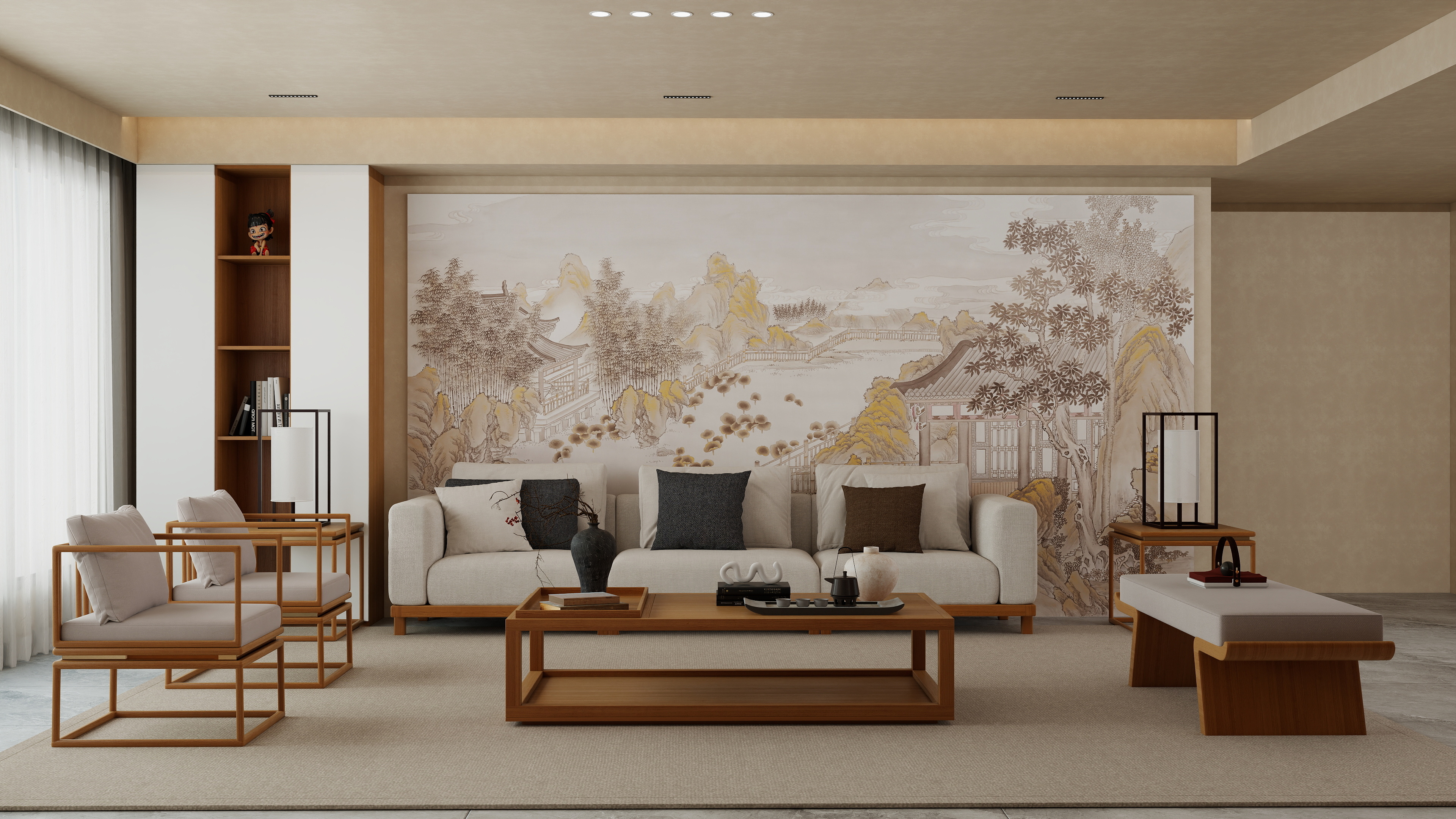 恒一装饰-中式客餐厅设计-副本-装修设计方案