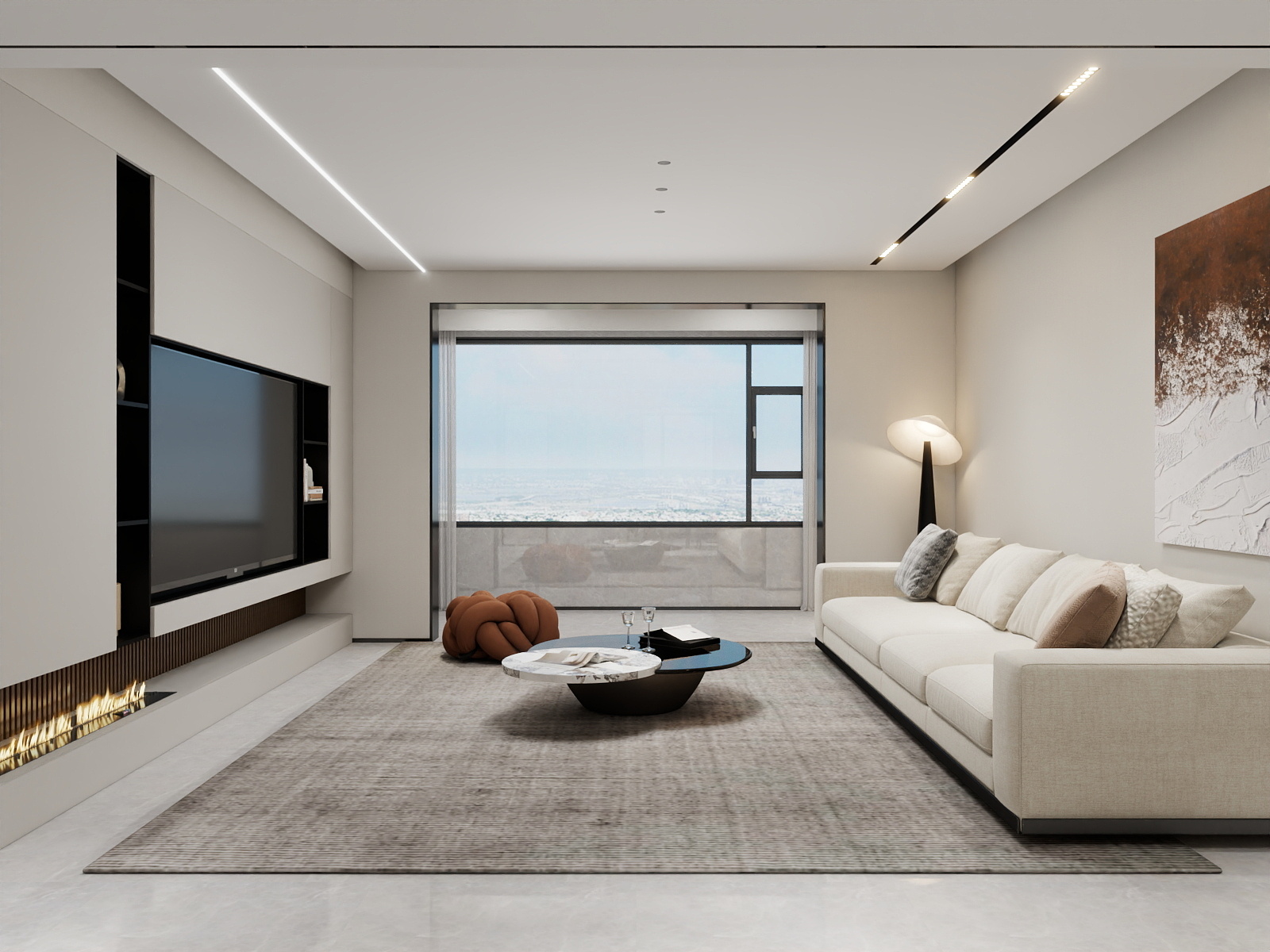 吴爽-113m²意式轻奢风格设计装修效果图