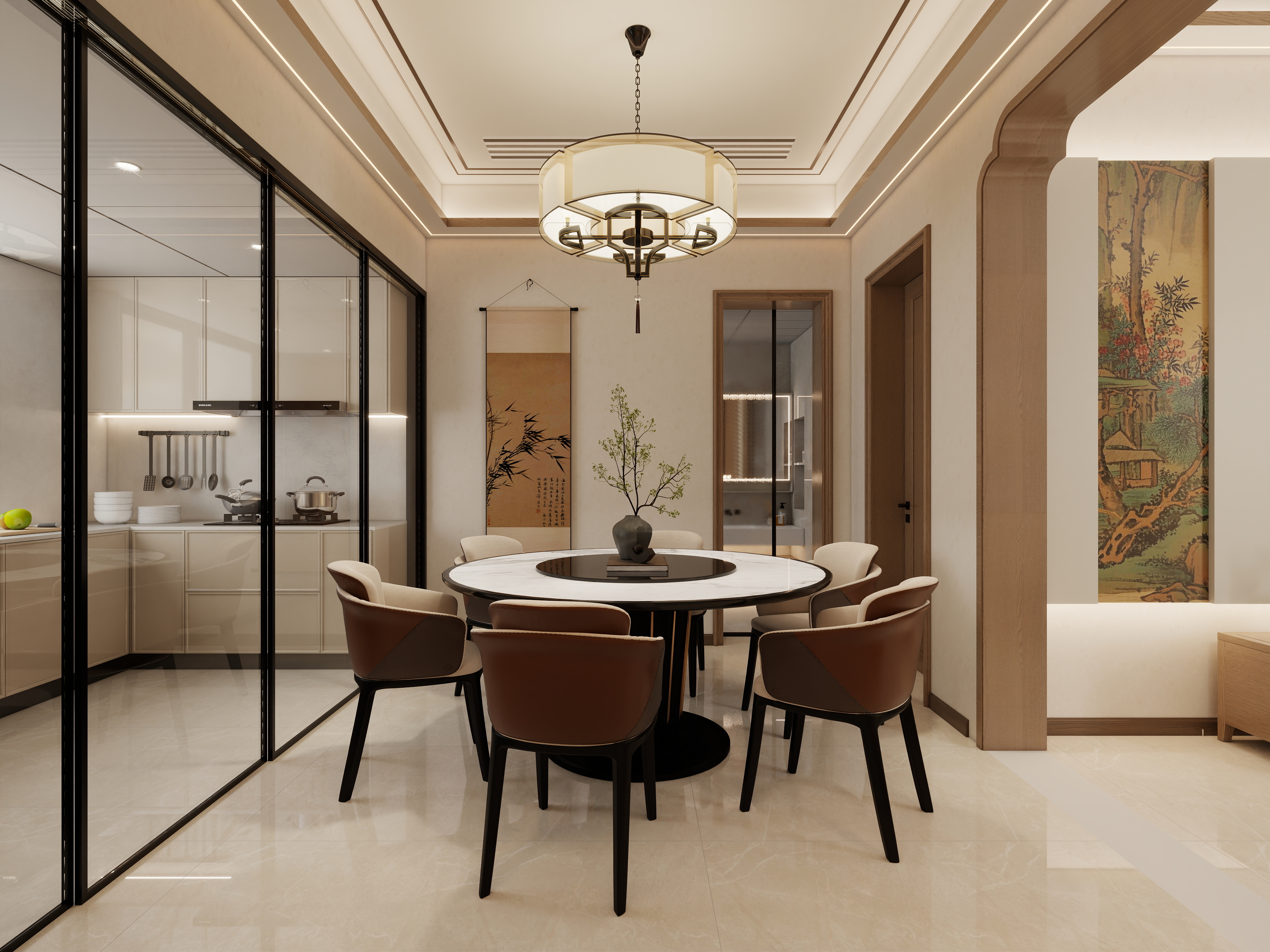 孙有权-『余霞成绮』160平丨宋代美学别墅装修效果图