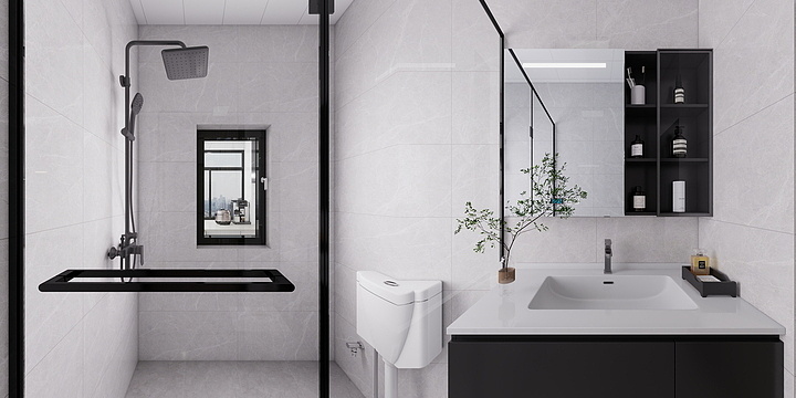 紫薯茗-琳琅雅居-现代黑白灰风格-装修设计方案