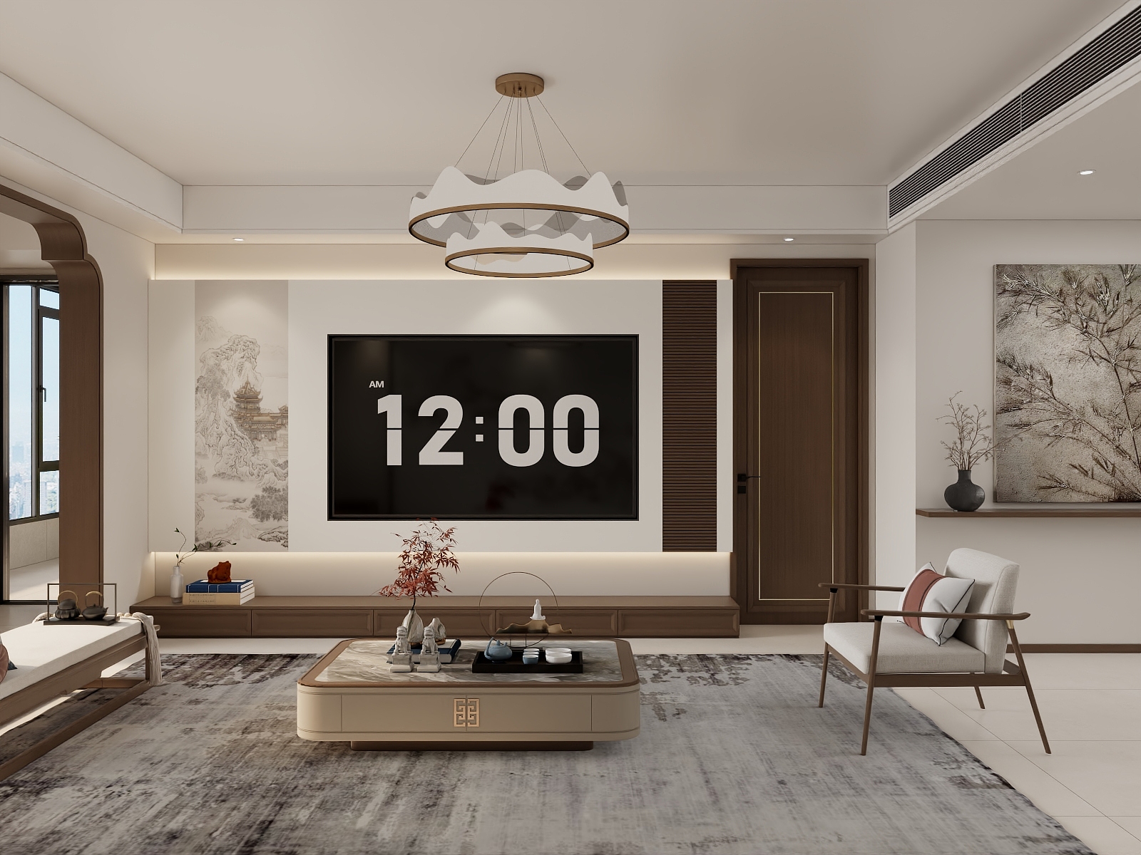 吴爽- 149m²新中式风格装修效果图