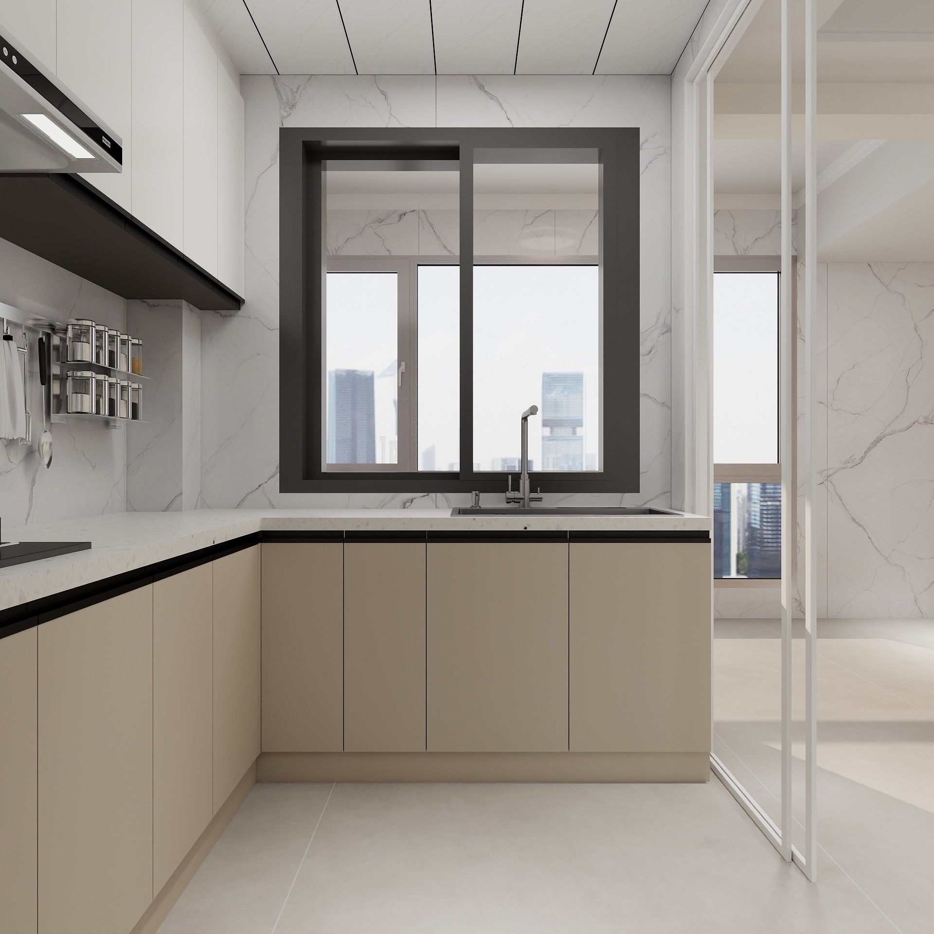 湛智华-温馨奶油风174平4房 碧园紫荆城装修效果图