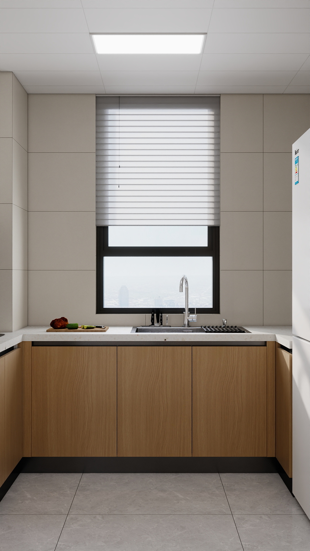 吴爽-102m²奶油简约风格装修效果图