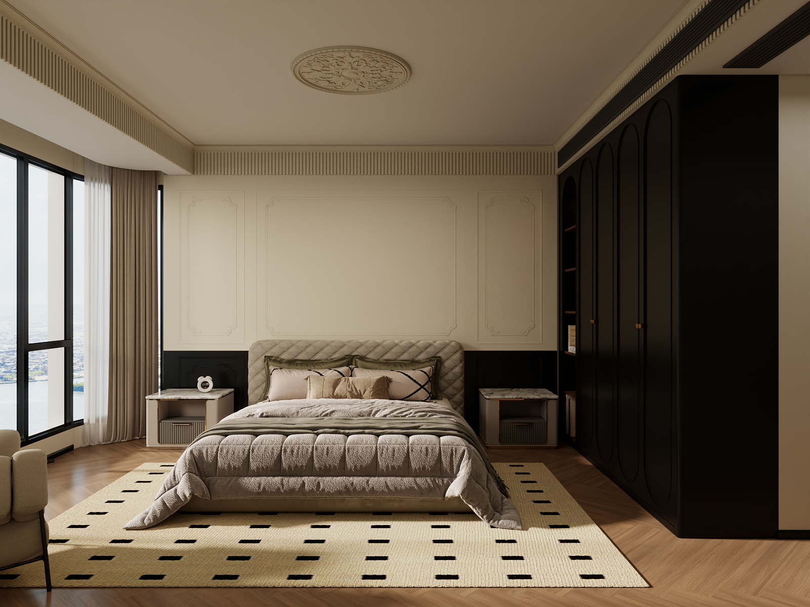 吴爽-200m²复古风格设计装修效果图