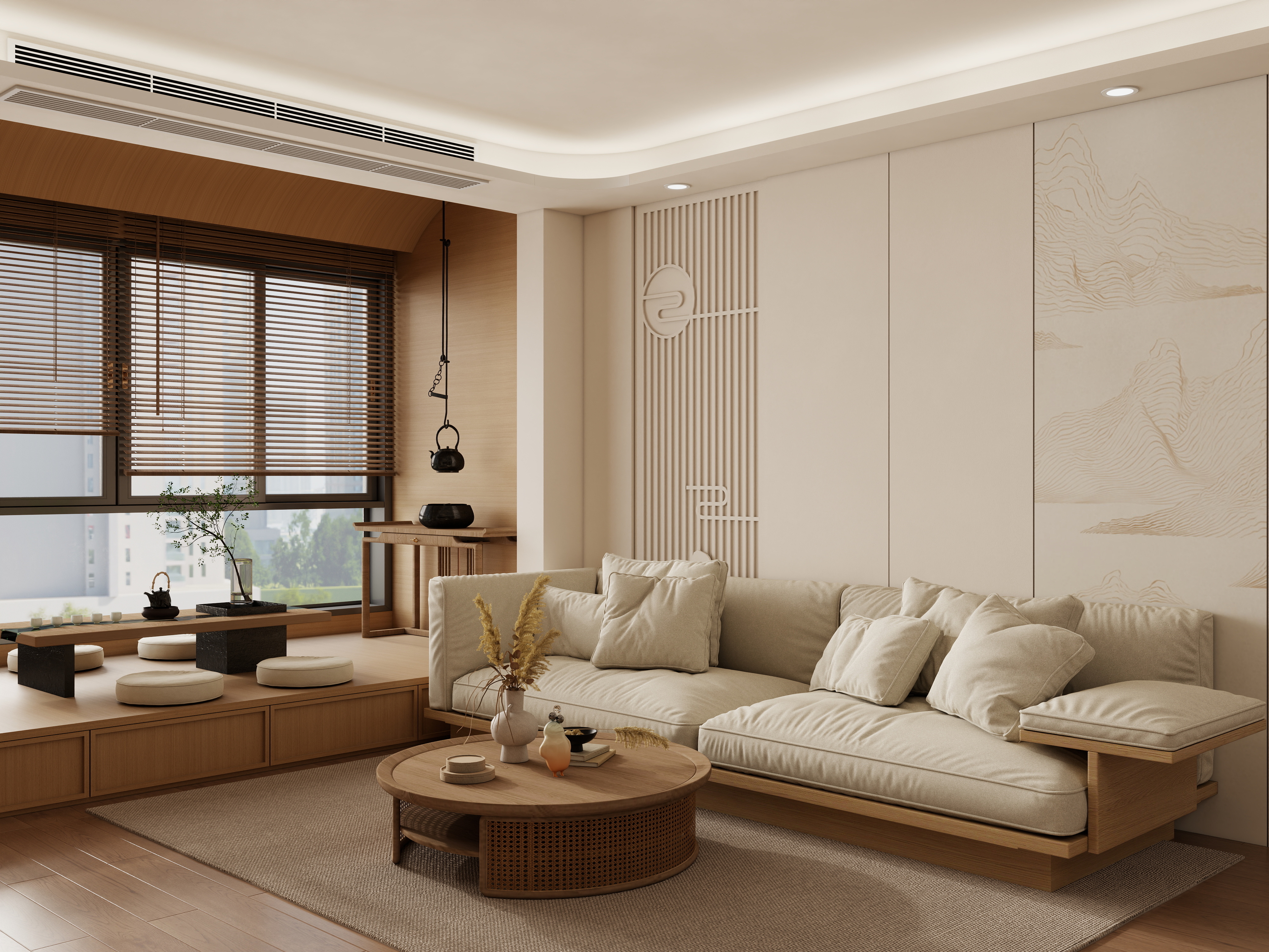 庄育霖-原木风客餐厅设计装修效果图