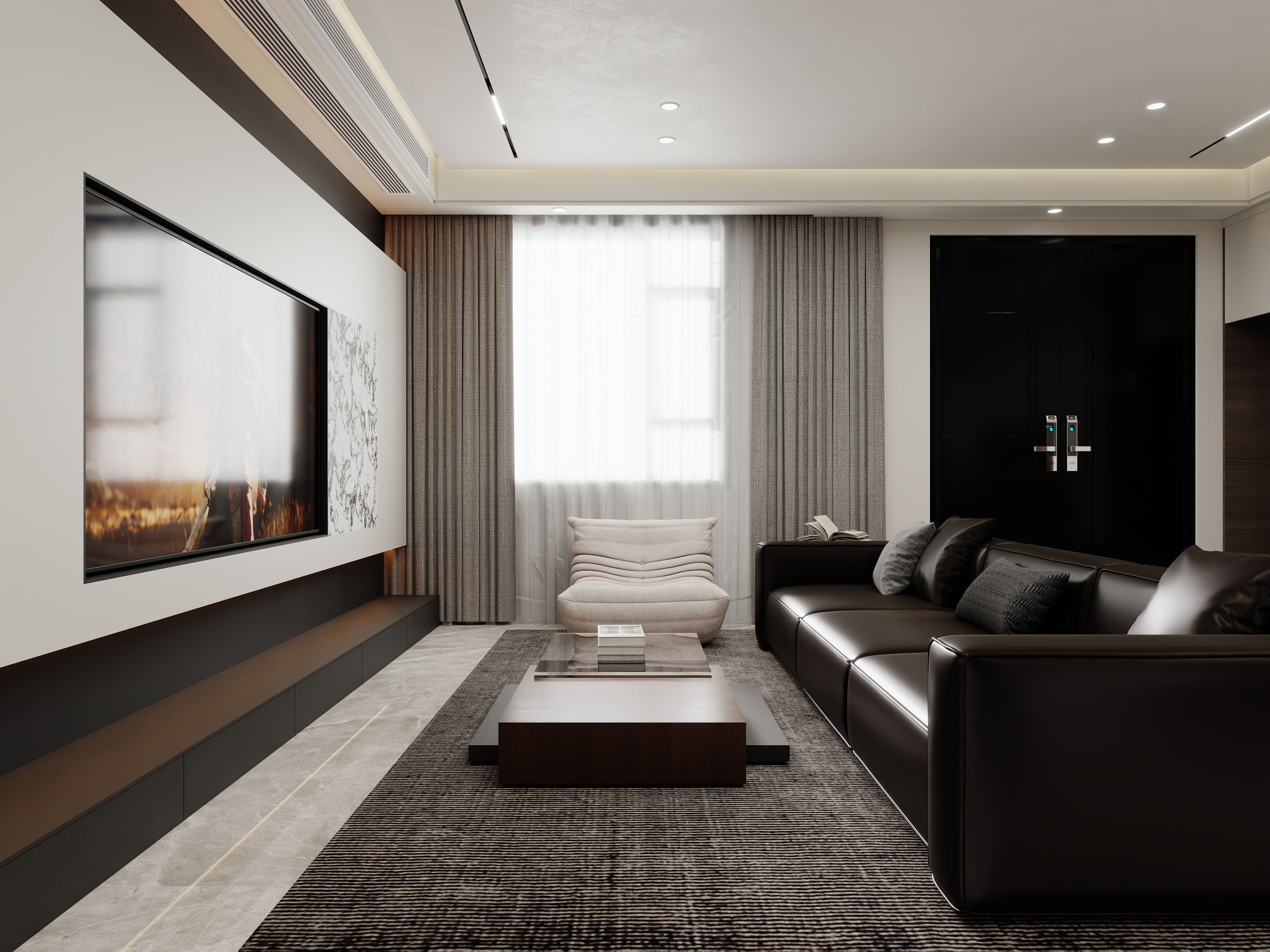 壹诺设计工作室-114㎡2室-现代简约 装修效果图