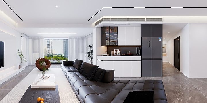 森蓝软装设计-领地樾园郑先生雅居深色-装修设计方案