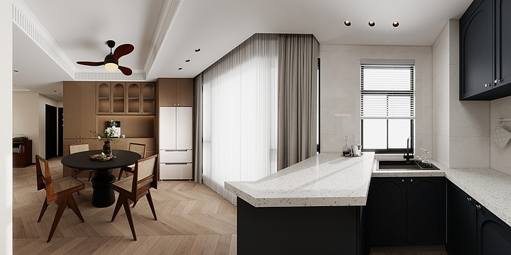 远山青--【中古风】114㎡三室-装修设计方案