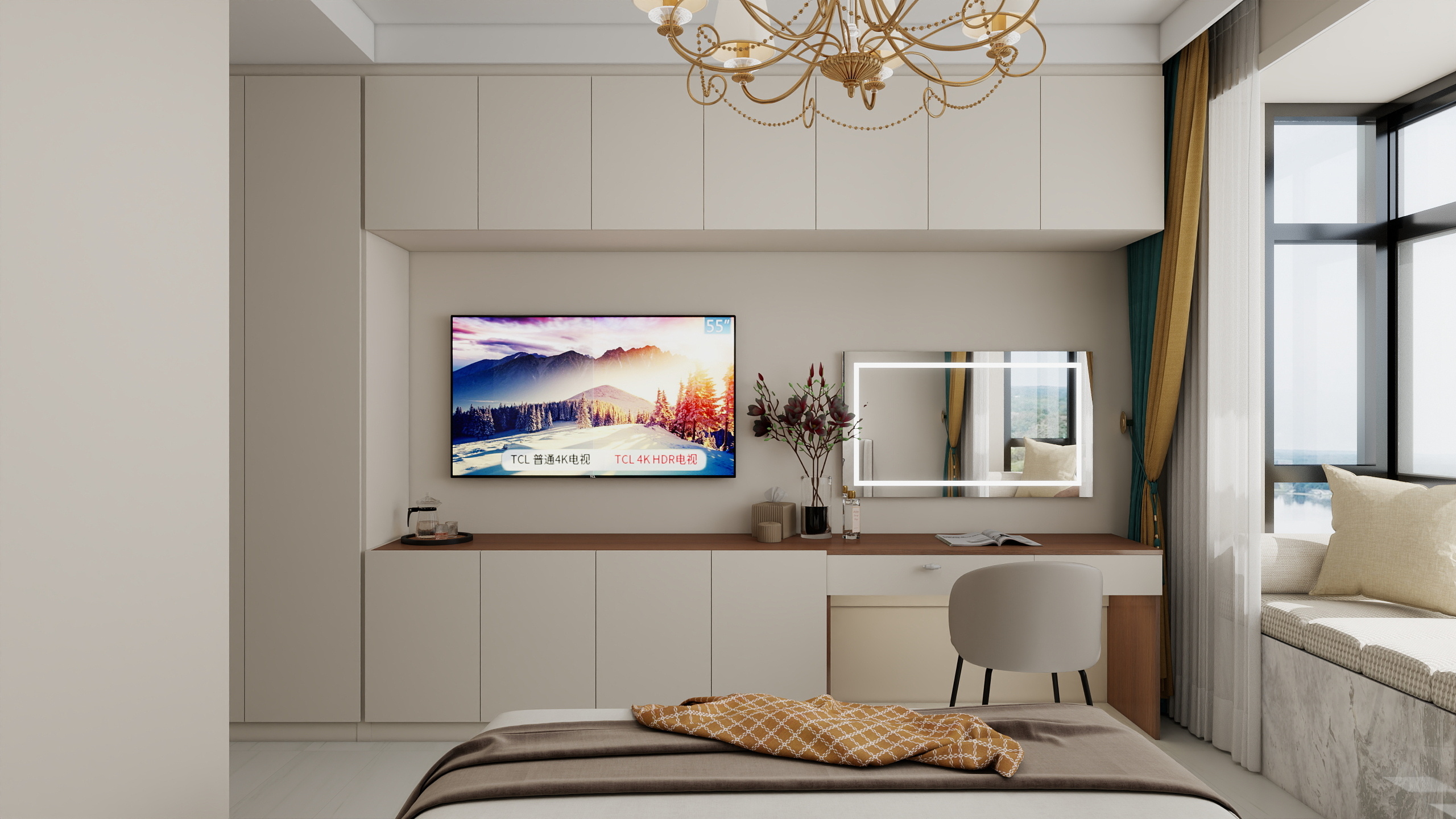 一抹辰光-122㎡4室装修效果图