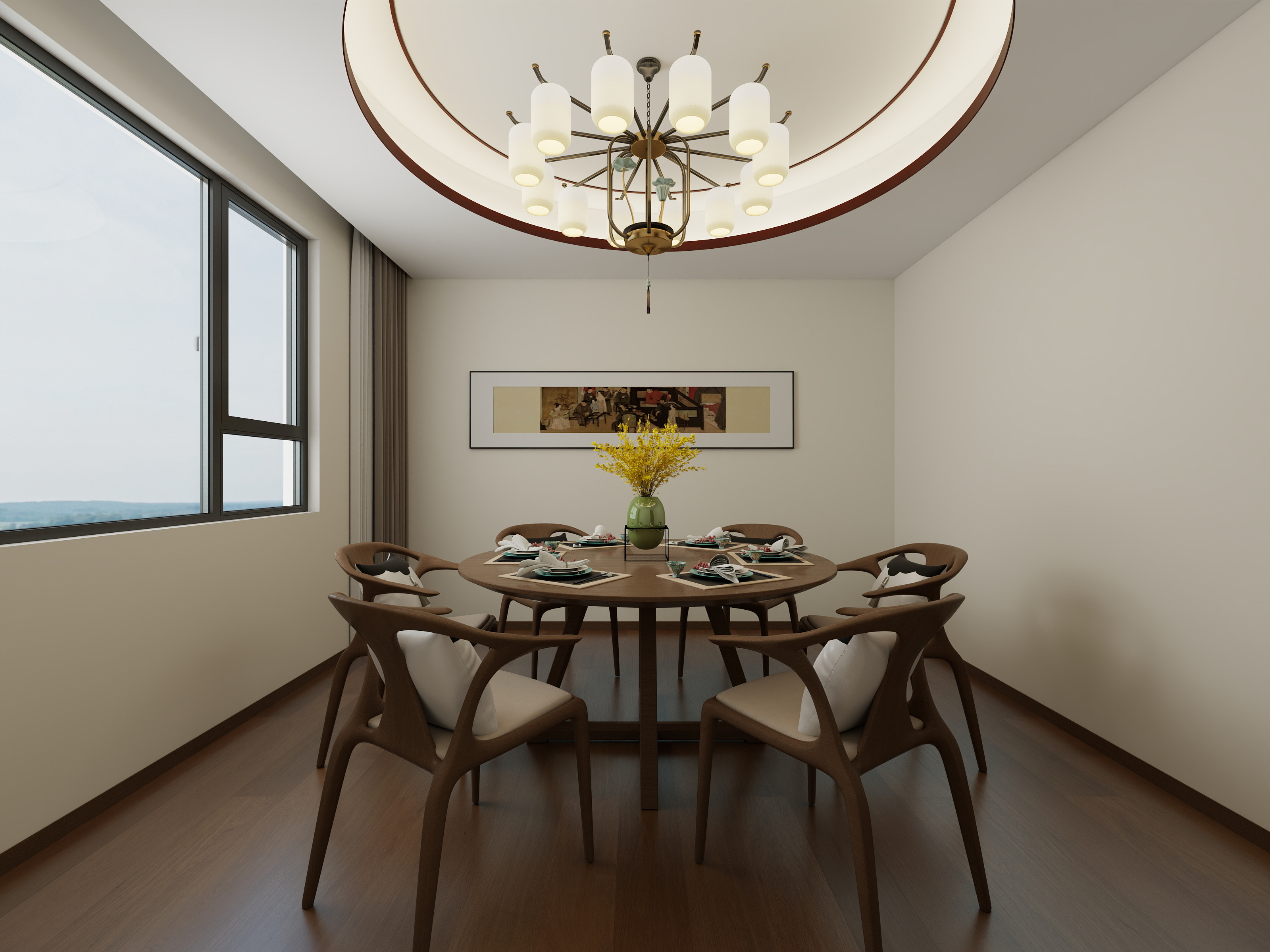 李青越-90平方新中式三居室装修效果图