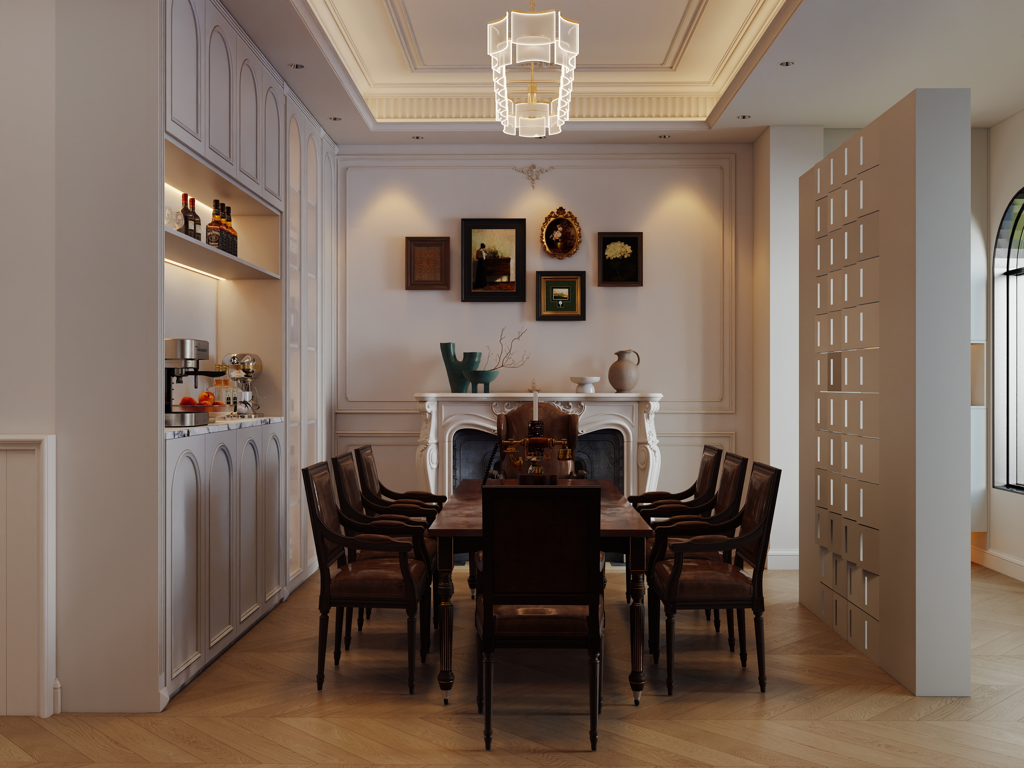 龙珠设计-法式-凤城别墅装修效果图