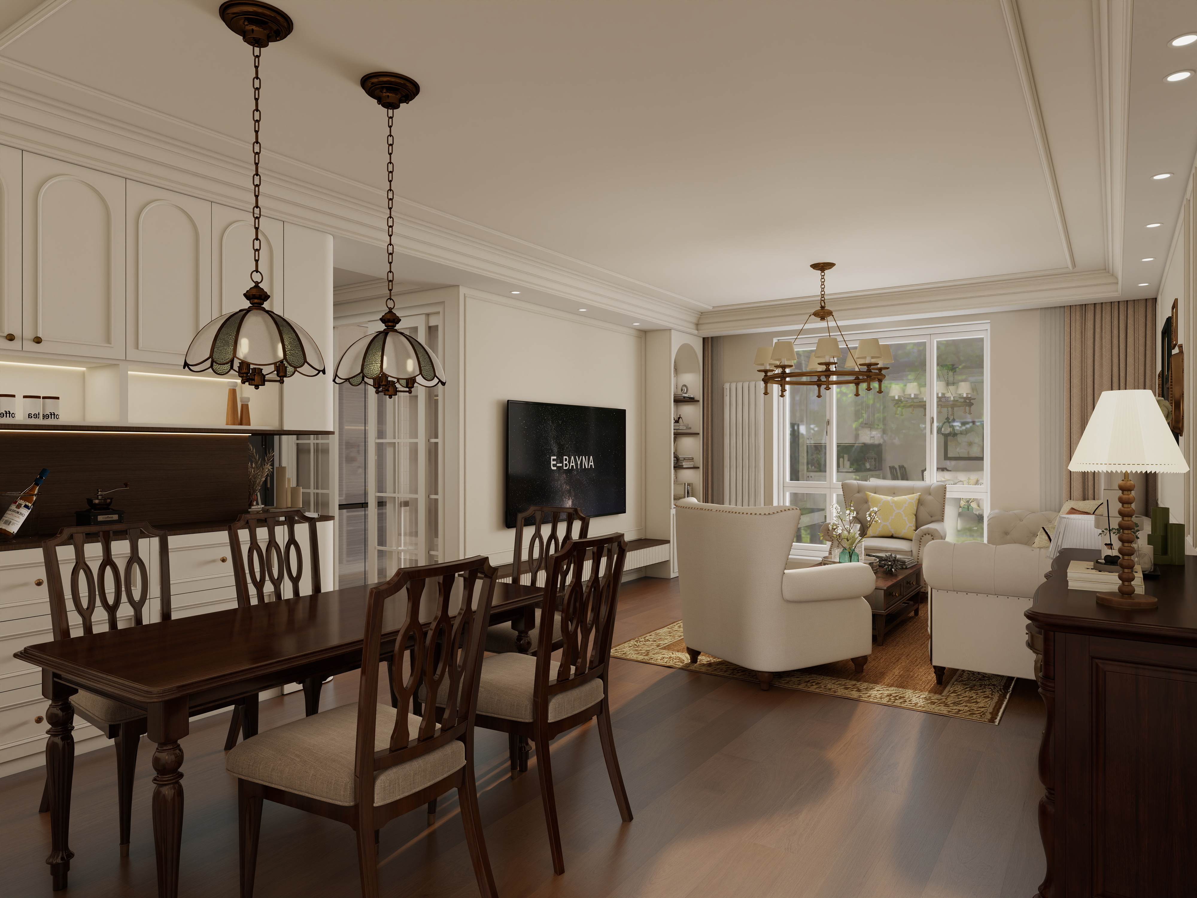 李佳洋-润枫水尚东区-美式风格装修效果图