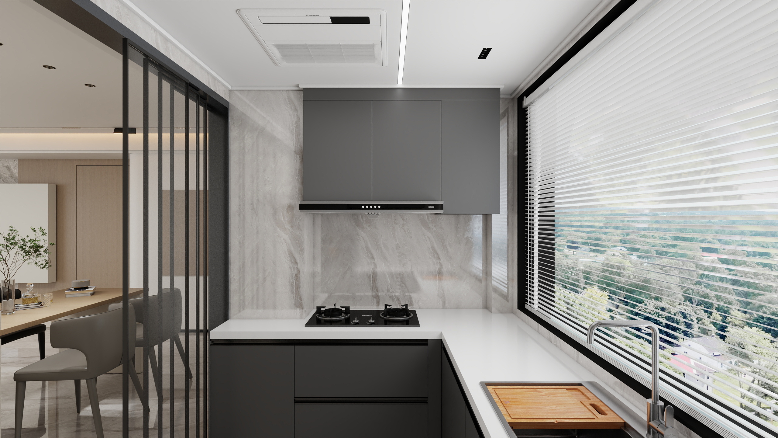 大金空调官方-170㎡隐界高定府邸|无界收纳对话极简美学装修效果图