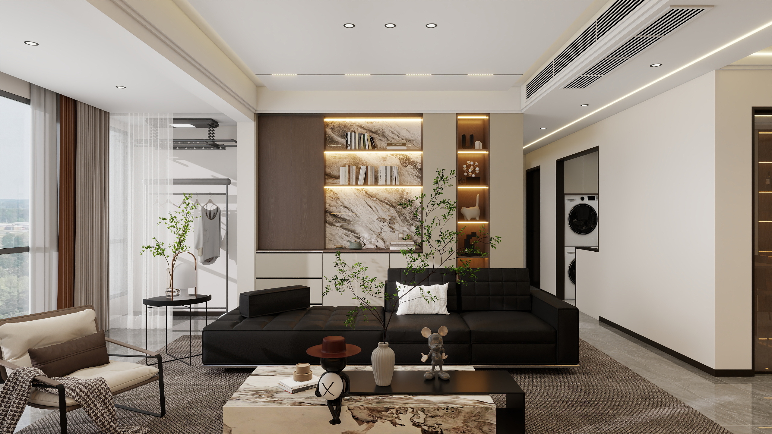 李青越-109平现代风格三居室装修效果图