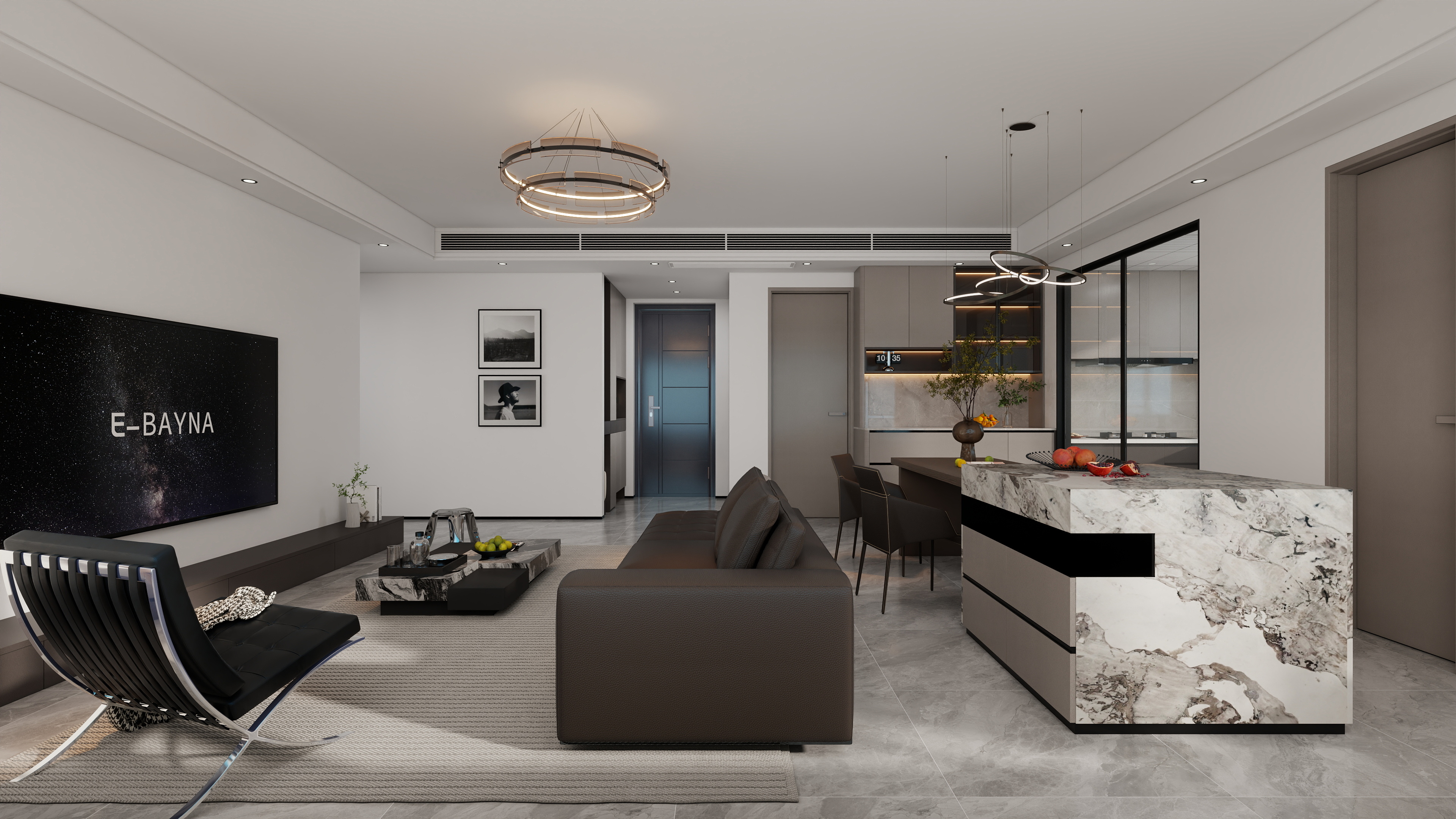 果乐设计-136方现代轻奢风格四居室装修效果图