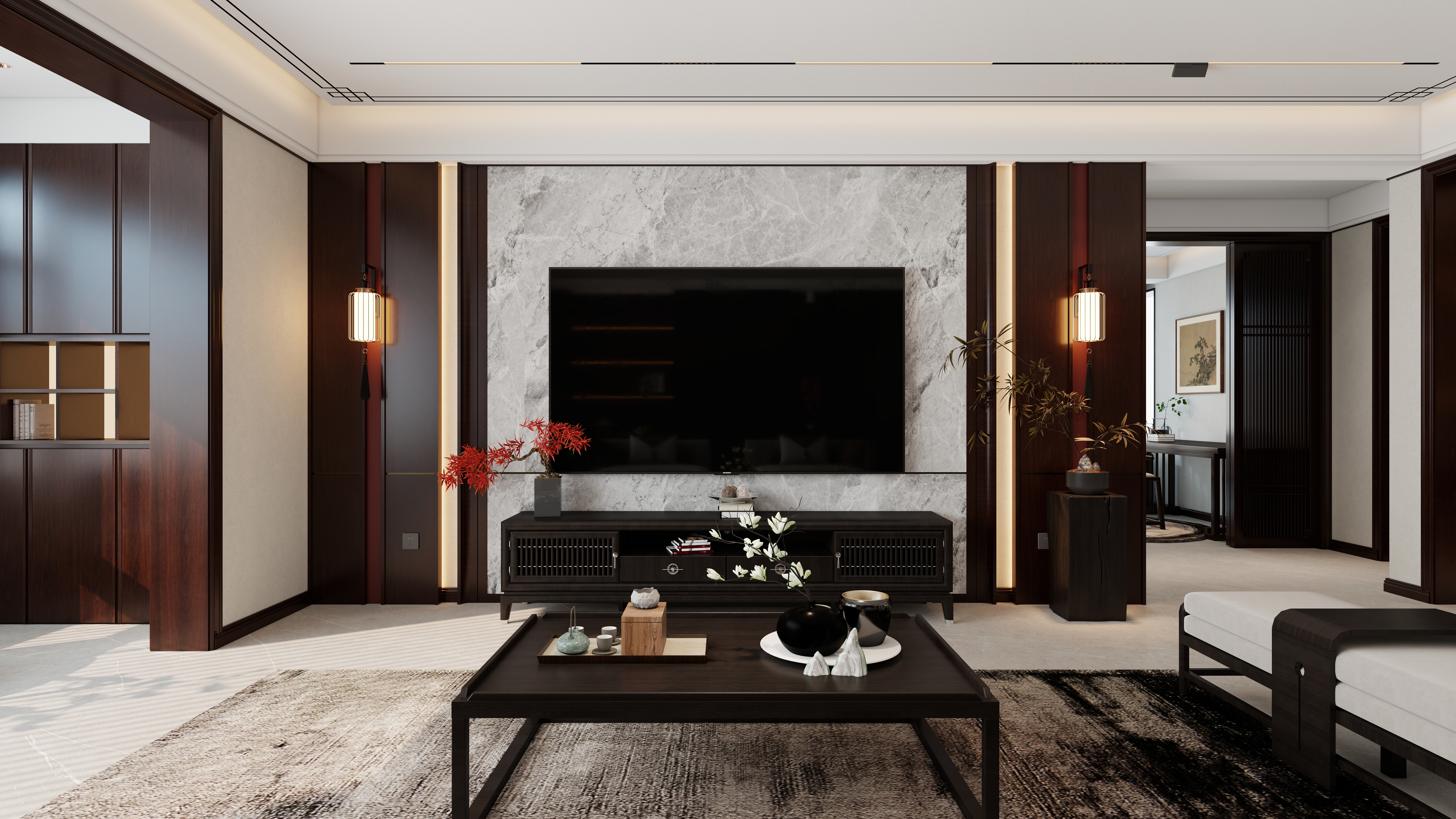 梦天木门垣曲店-滨河壹号北区7-1-1601（现代中式）-装修设计方案