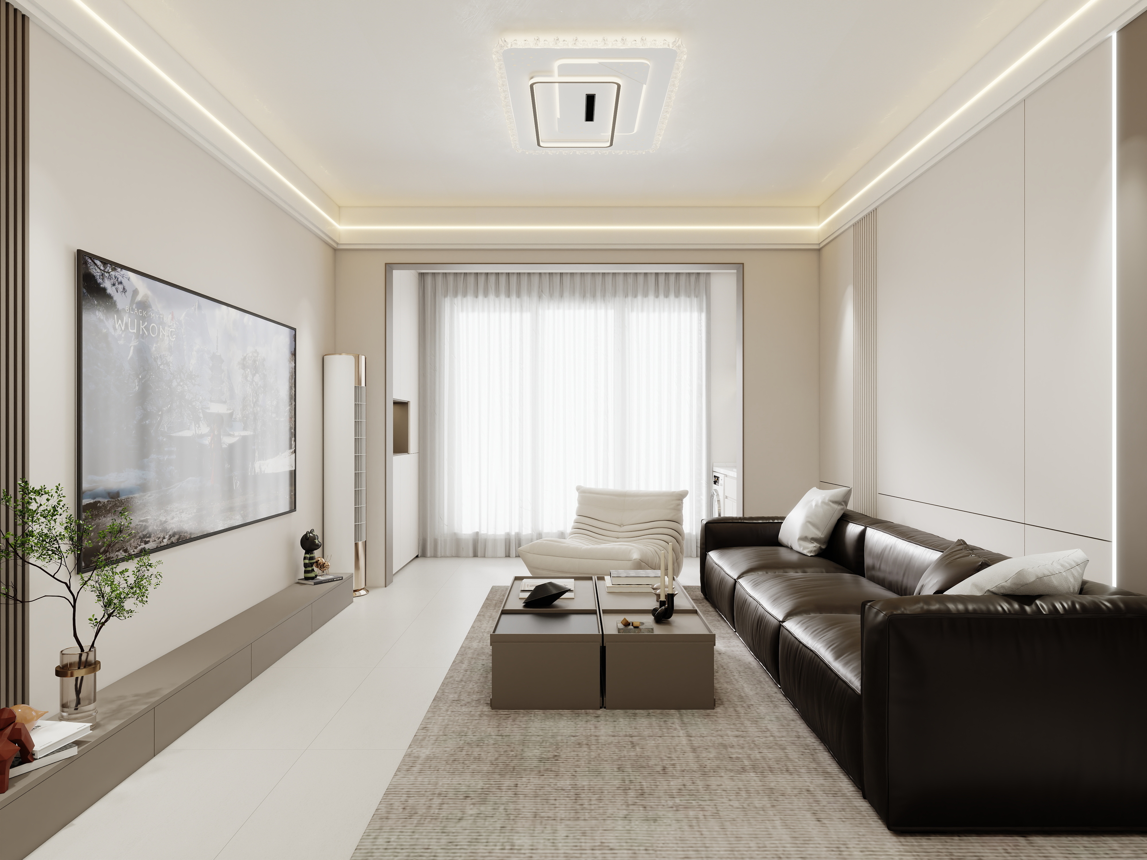 壹诺设计工作室-96㎡3室-现代简约装修效果图