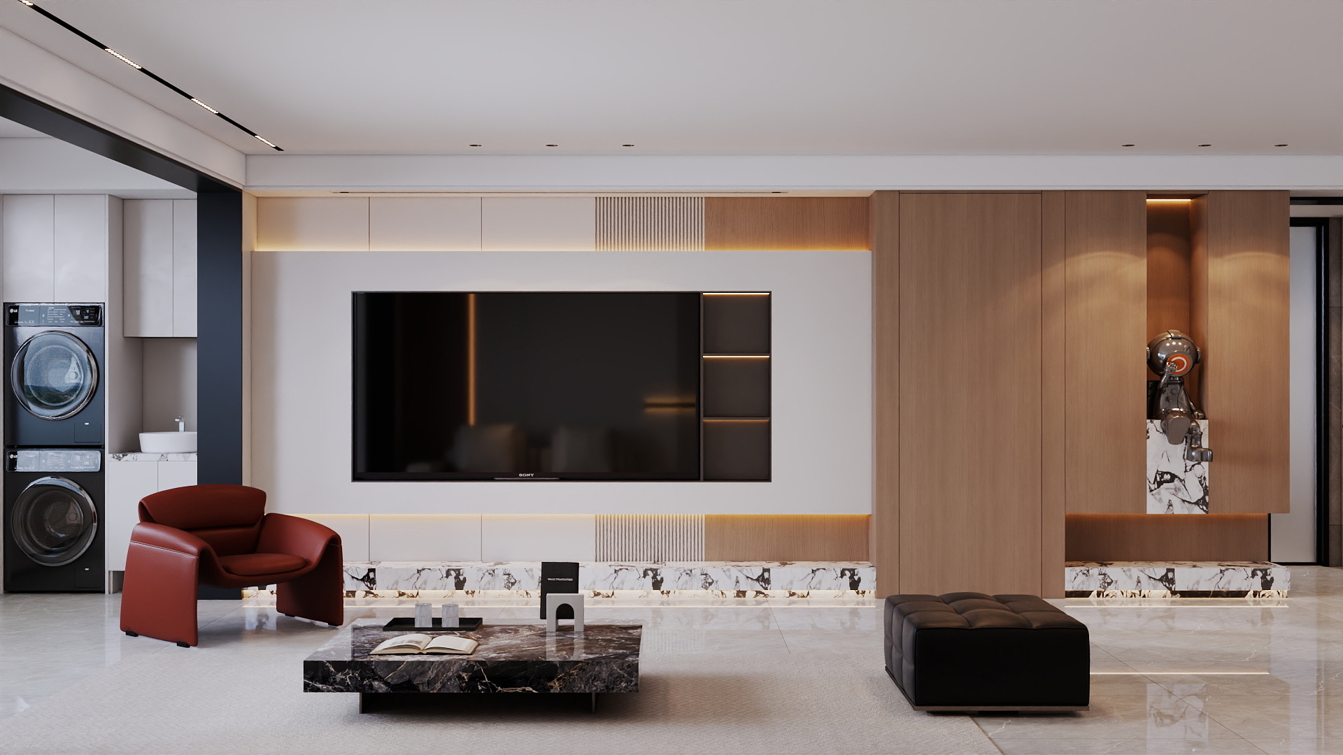 吴爽-【二郎】—133m²轻奢风格设计-装修设计方案