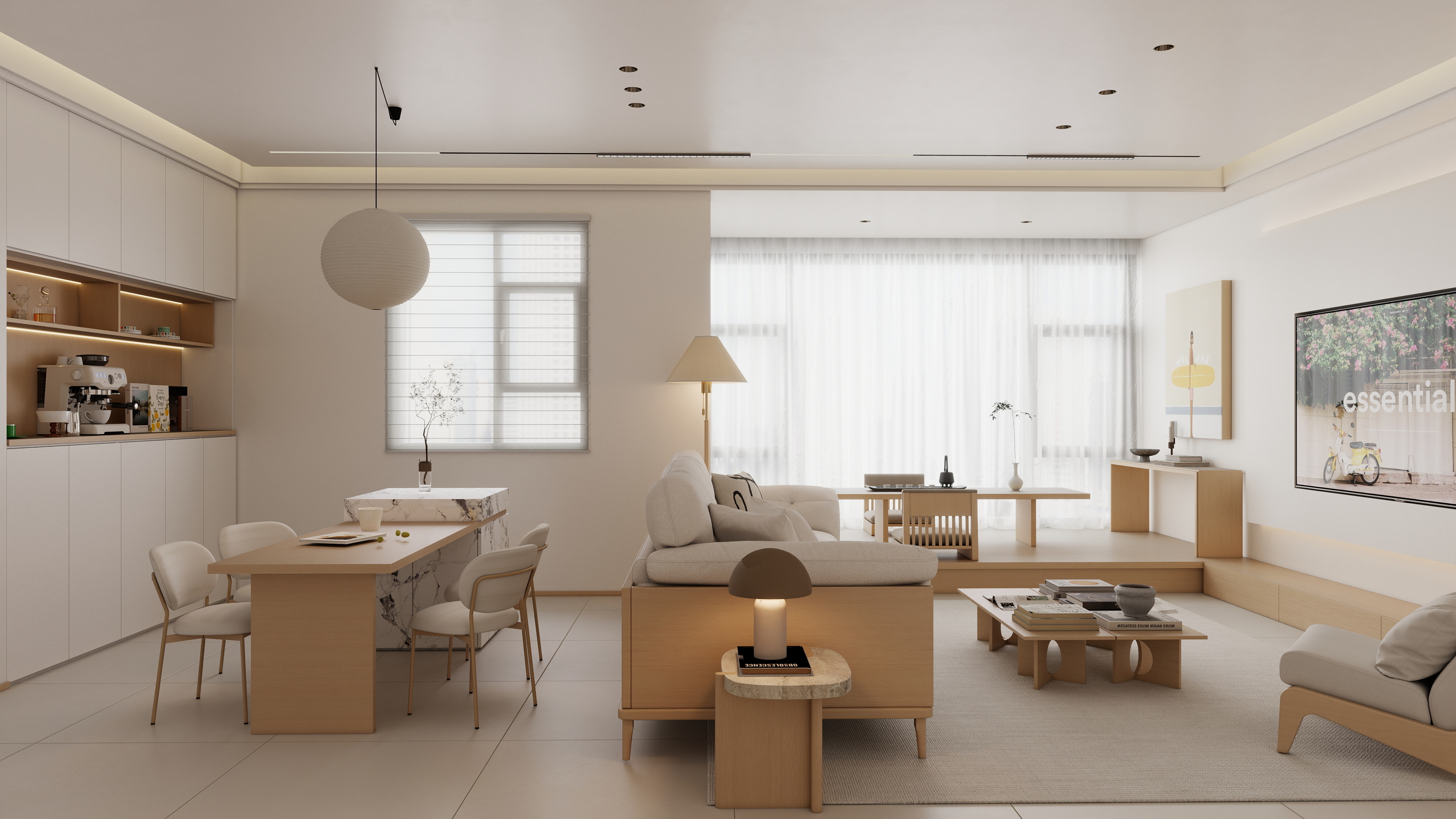 青瓦丨DESIGN-原木风四室-装修设计方案