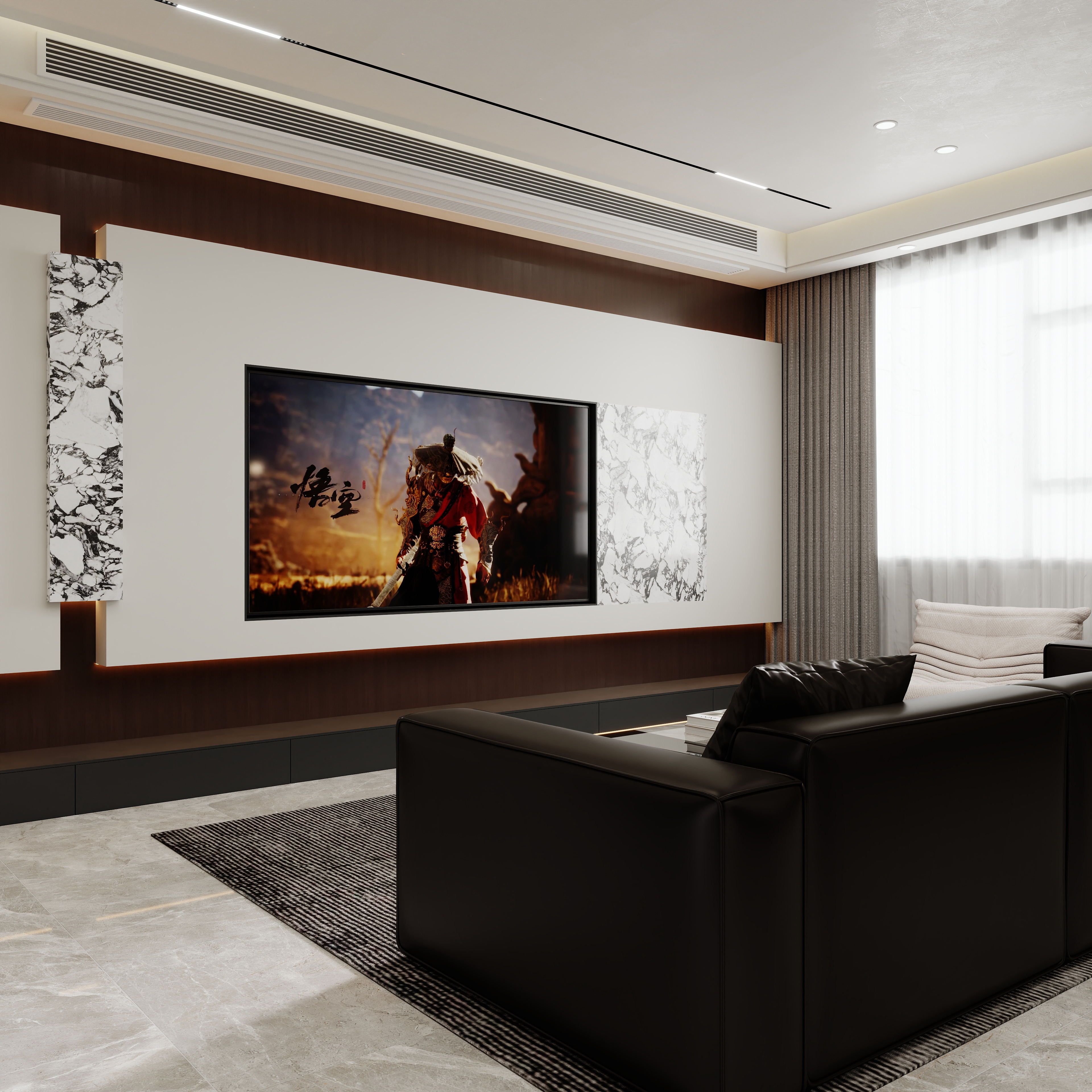 壹诺设计工作室-97㎡2室-现代简约装修效果图