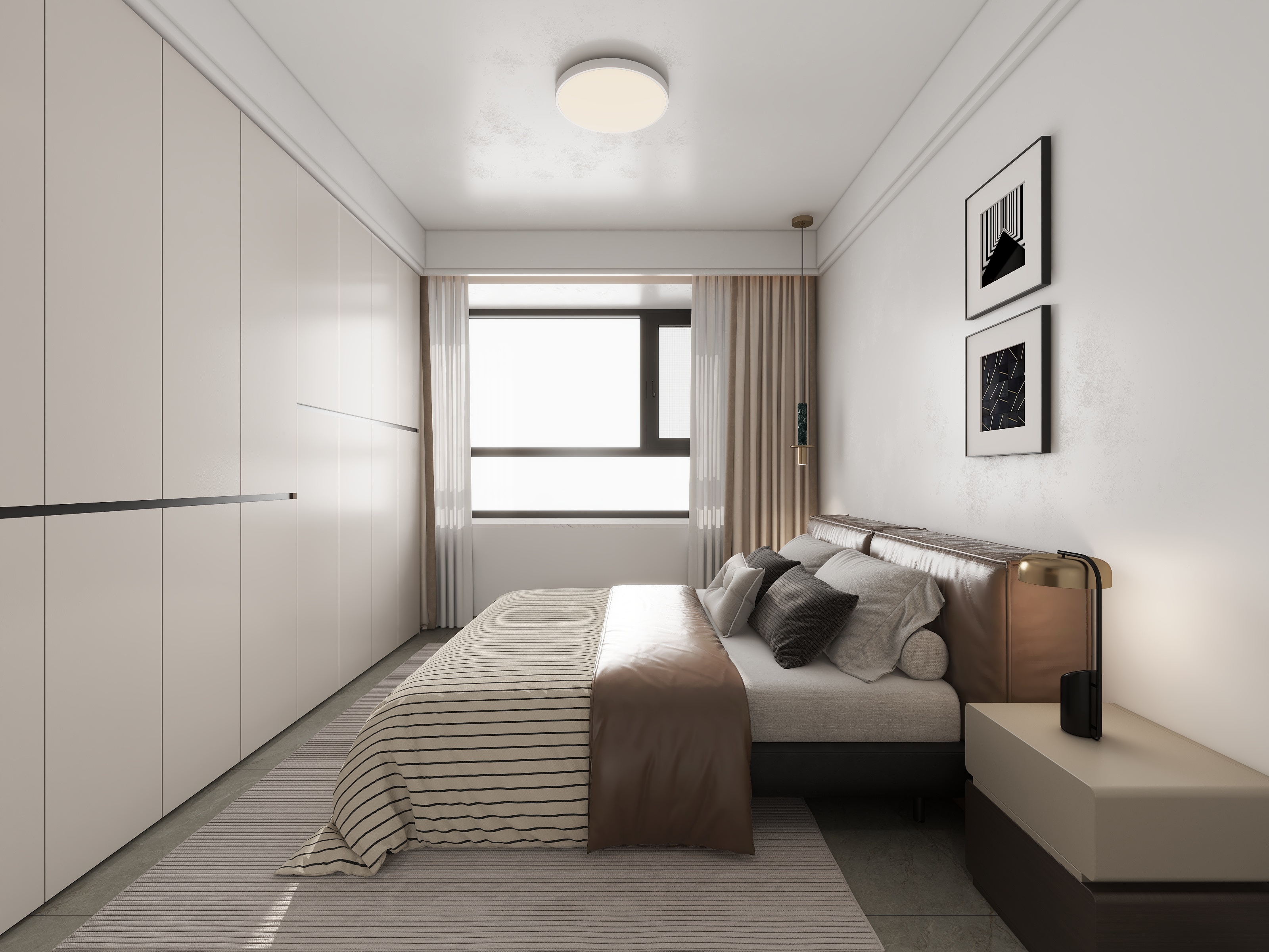 OP.颜墨-臻悦府  1-2-1201效果图  现代简约无主灯-装修设计方案