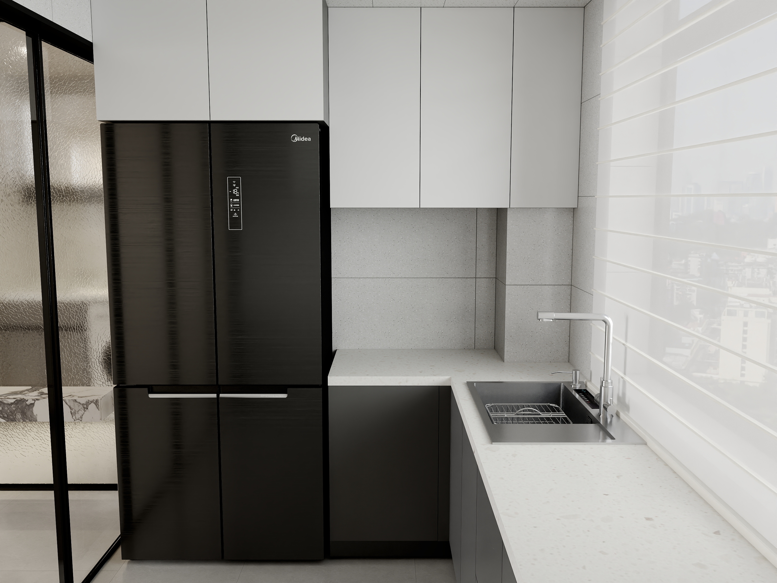 设计师顾建海-蓝天格106㎡3室装修效果图