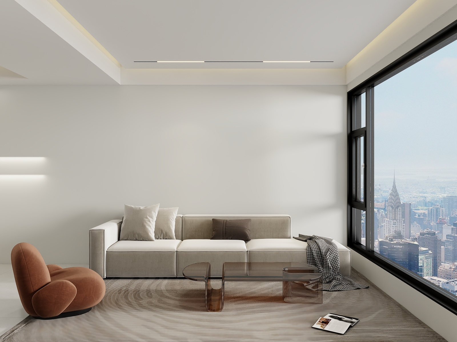 李青越-45方现代风格一居室装修效果图