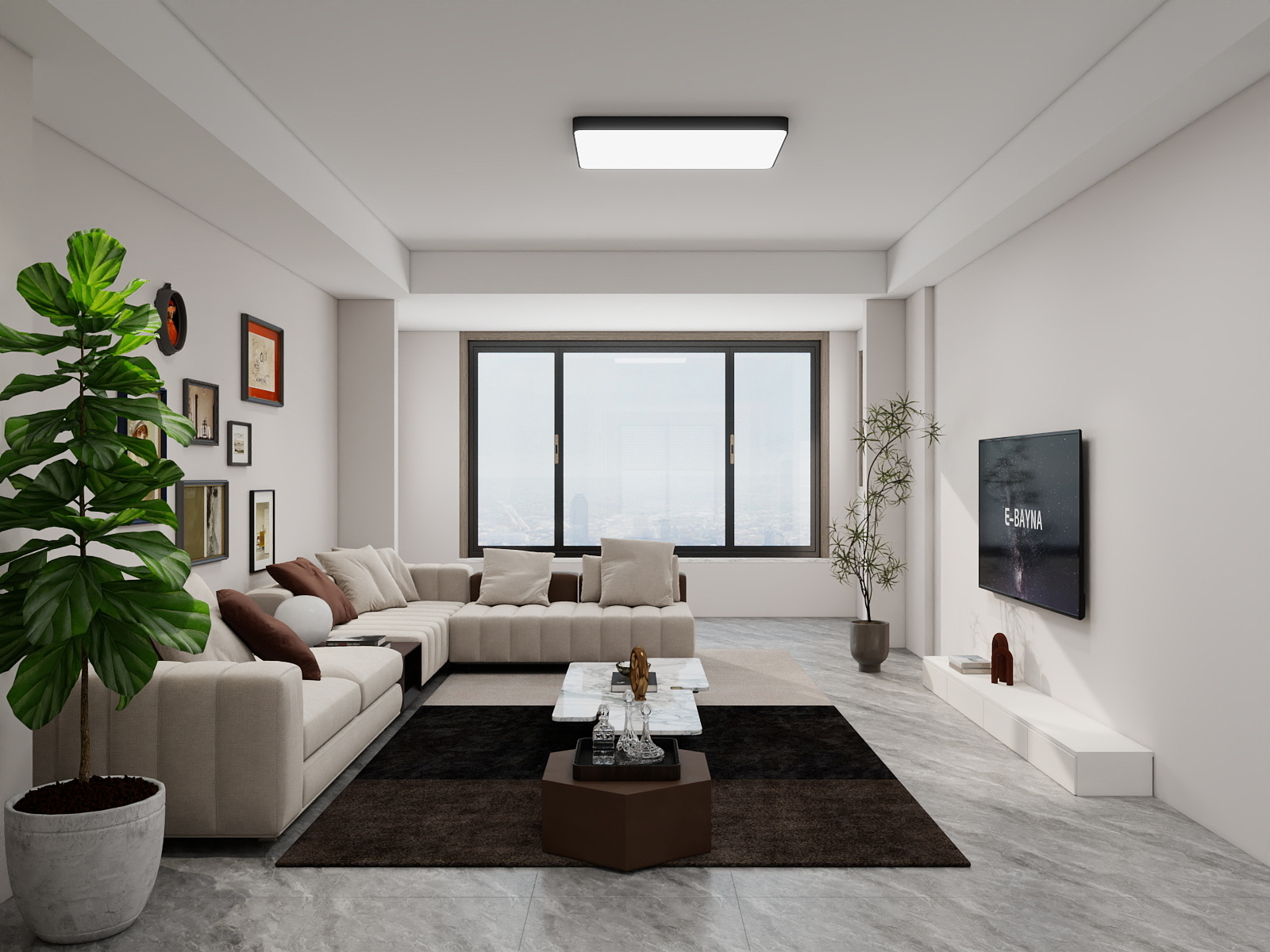 吴爽-117m²现代轻奢风格设计装修效果图