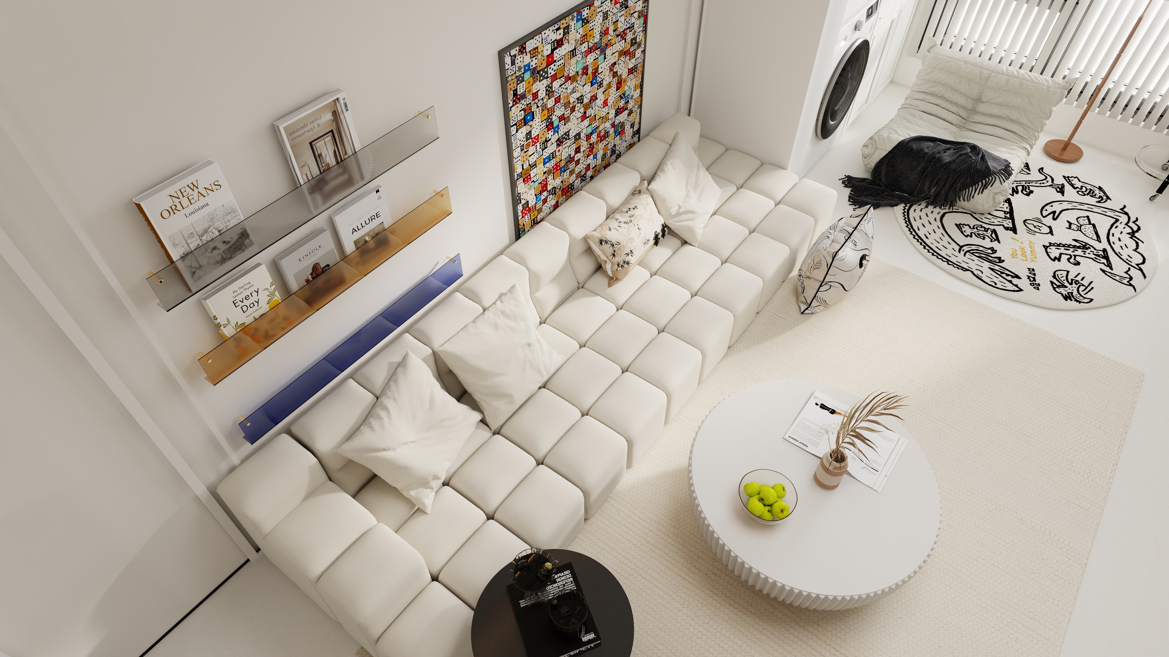 设计-男孩-须水-蓝岸明翠奶油风-装修设计方案