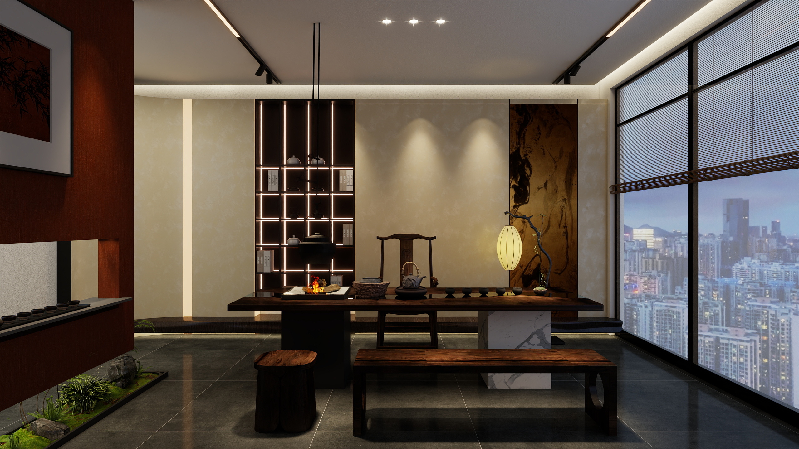 太阳当空照赵-茶馆会所装修效果图