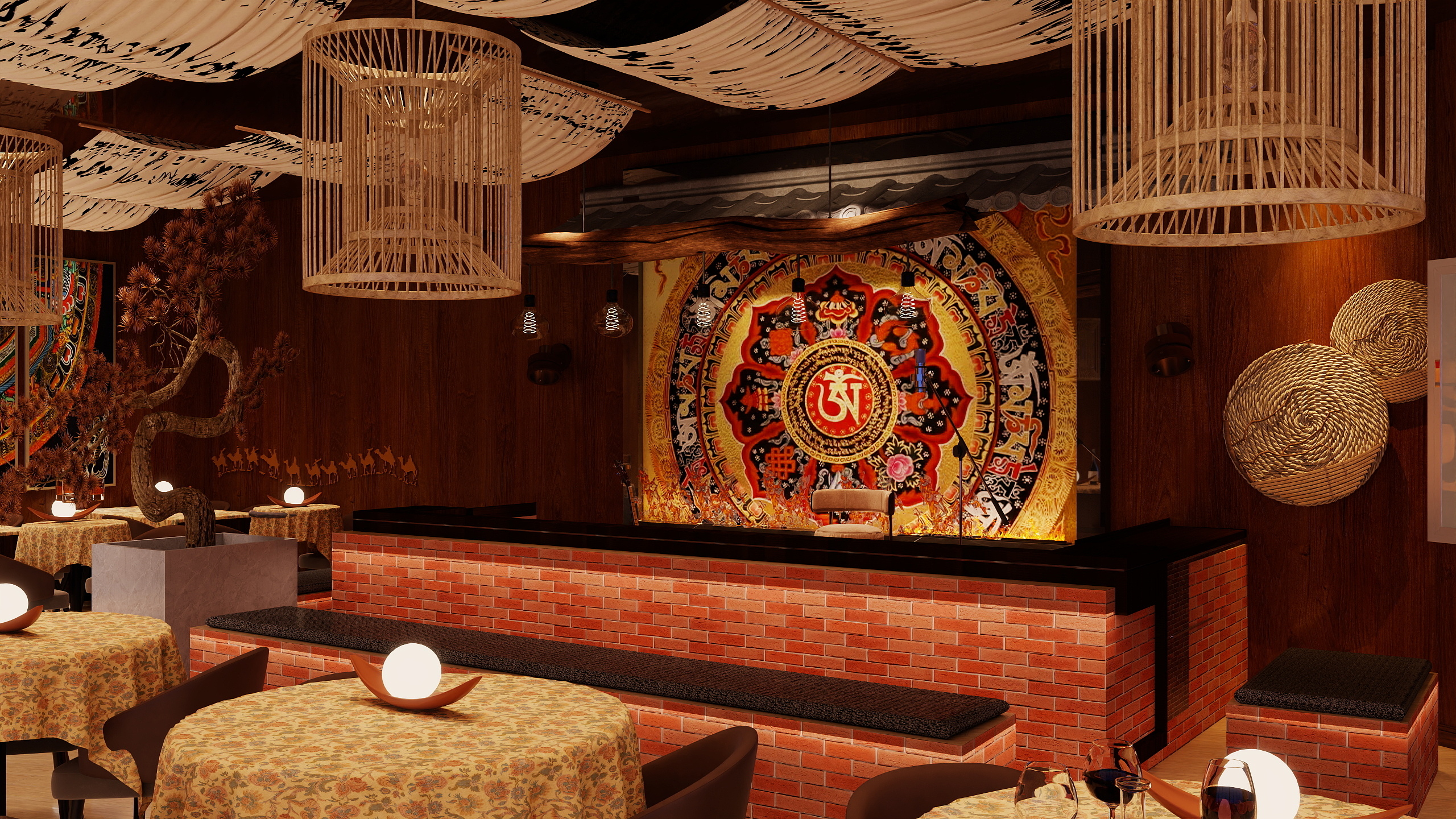 LAIAN李安-藏族小酒馆火塘-装修设计方案