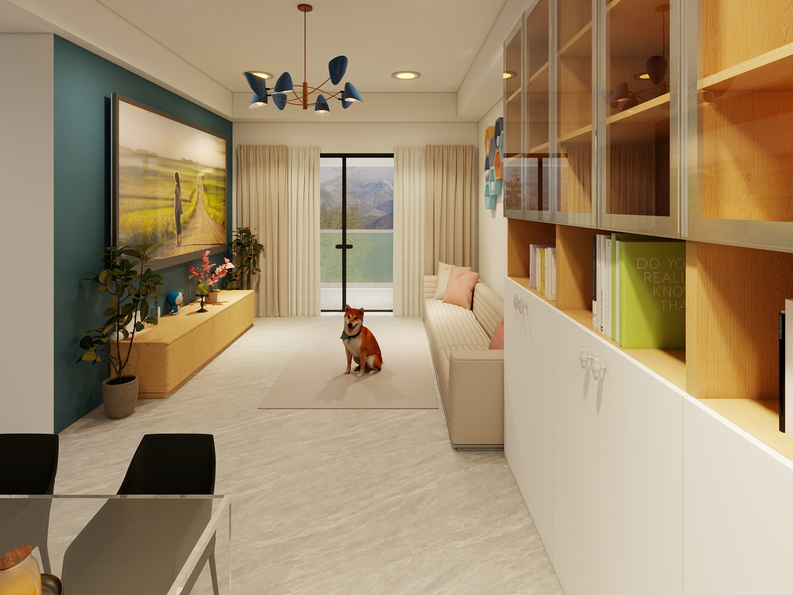 1787*sWLG-卓越东部蔚蓝海岸79平莫兰迪原木风装修效果图